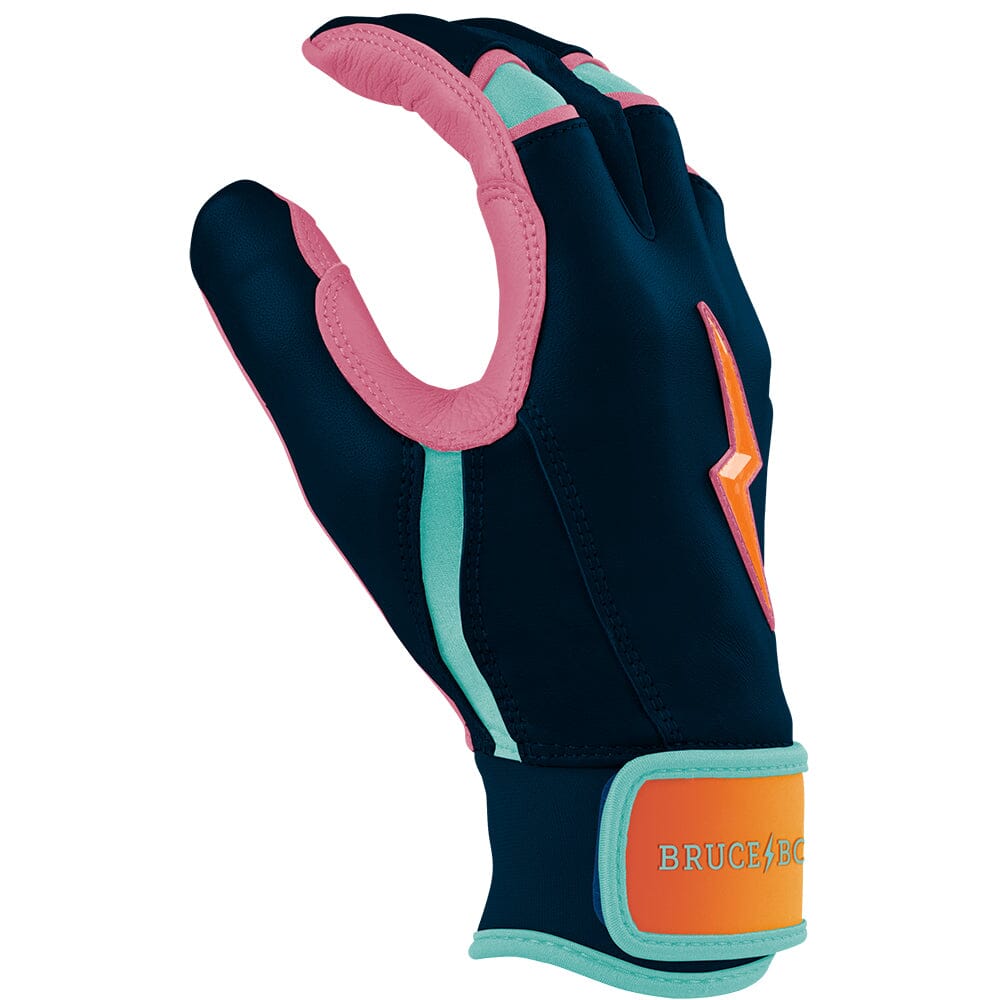 Bruce Bolt Premium Pro Short Cuff Batting Gloves | Sunset Color