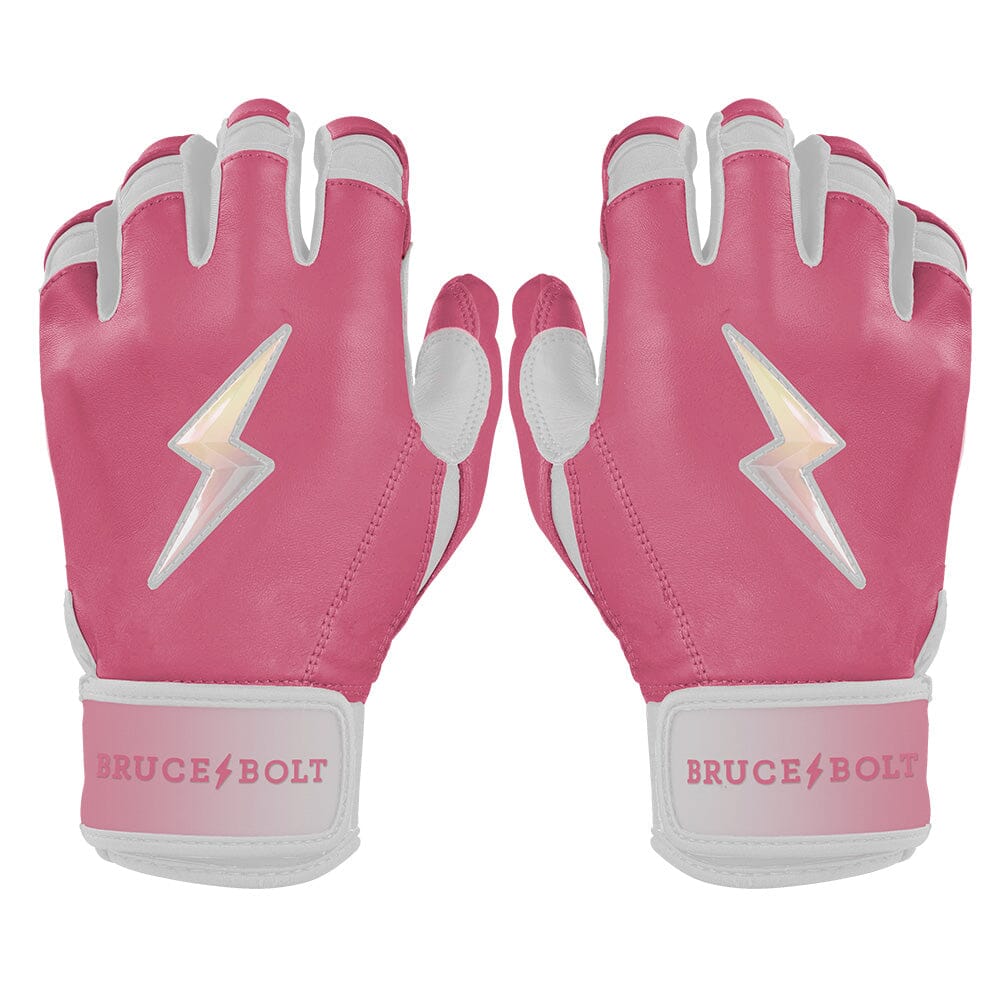 Bruce Bolt Premium Pro Short Cuff Batting Gloves - Dusty Pink