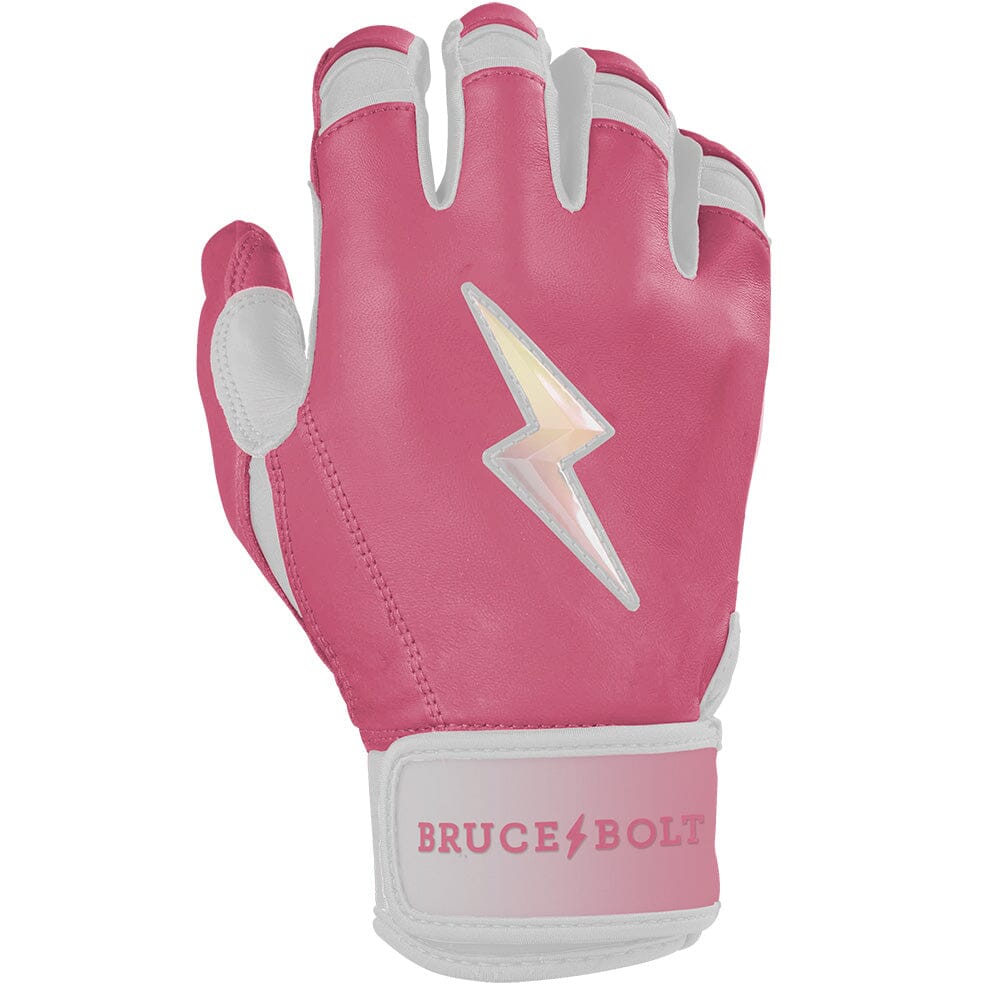 Bruce Bolt Premium Pro Short Cuff Batting Gloves - Dusty Pink