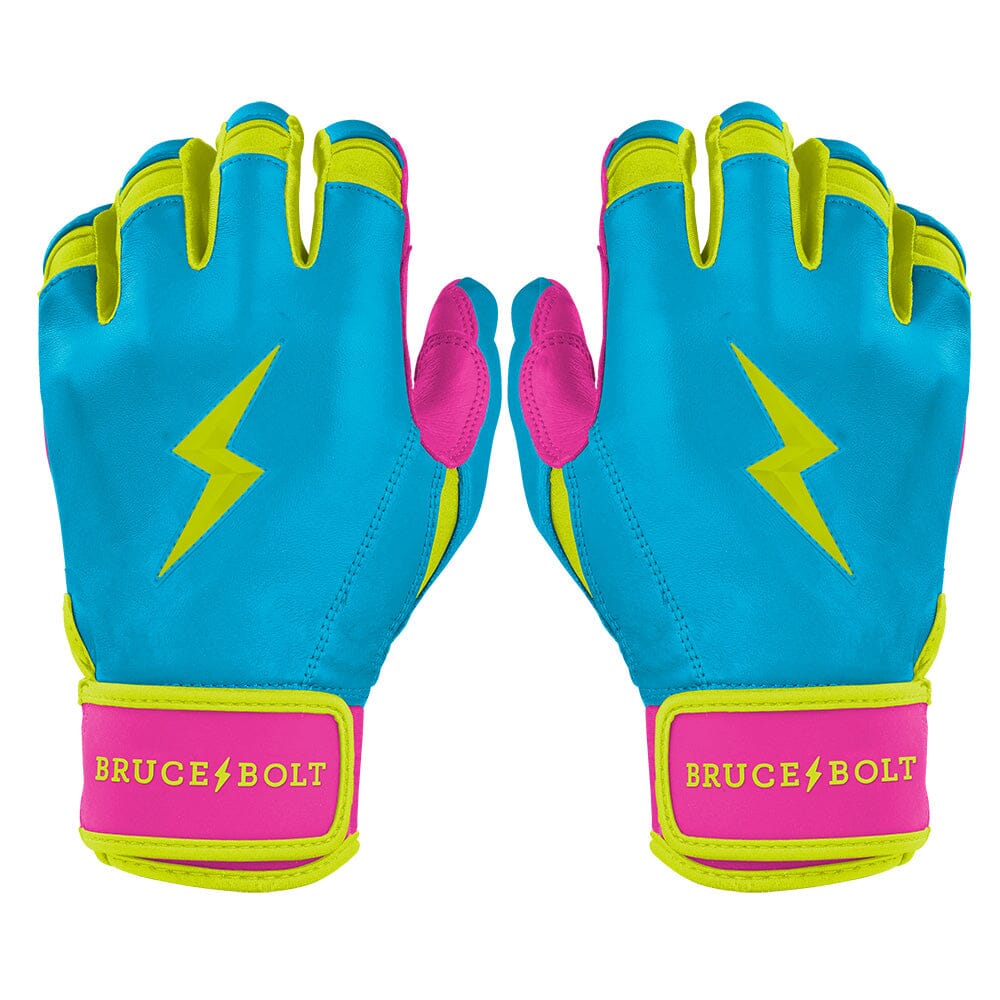 Bruce Bolt Premium Pro Short Cuff Batting Gloves - Caribbean Blue
