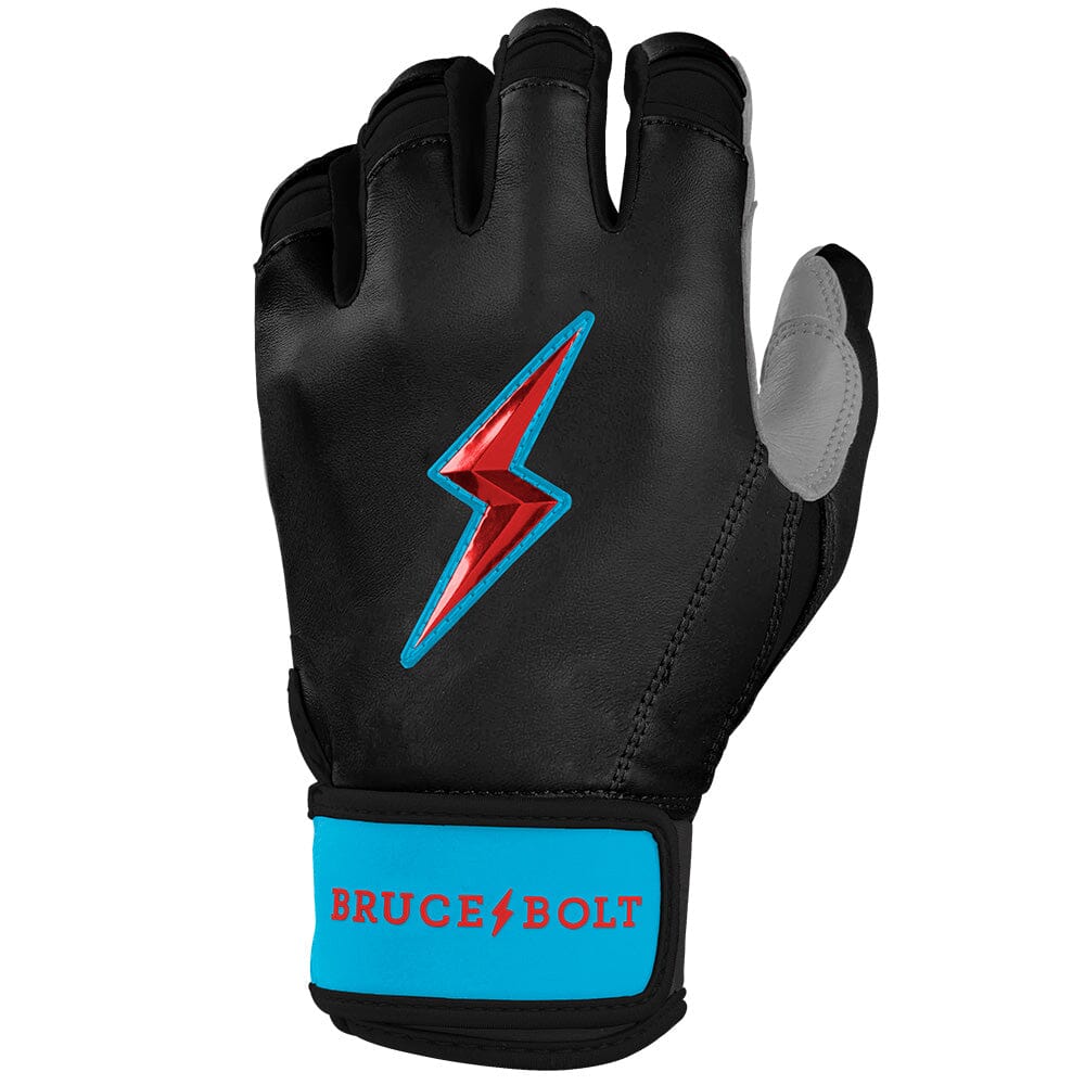 Bruce Bolt Premium Pro Batting Gloves - Short Cuff, Miami Black