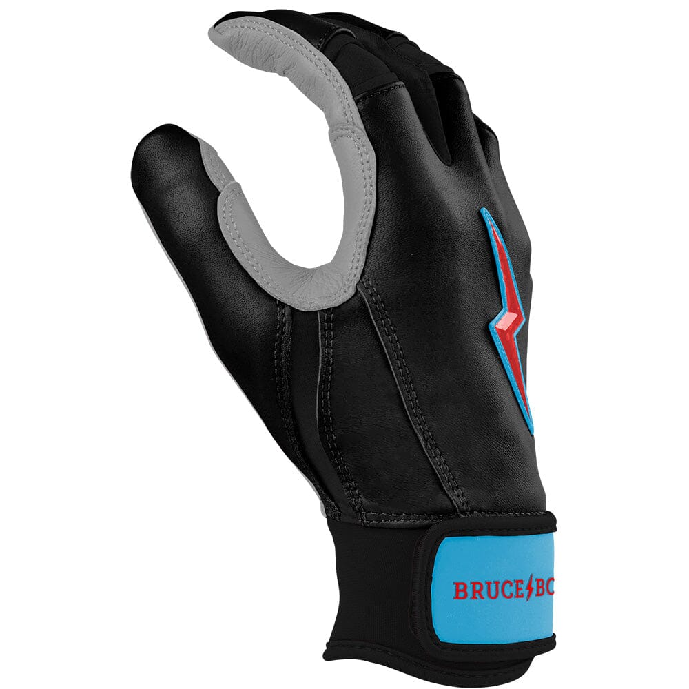 Bruce Bolt Premium Pro Batting Gloves - Short Cuff, Miami Black