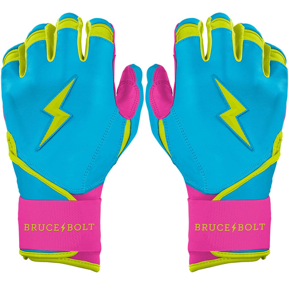 Bruce Bolt Premium Pro Long Cuff Batting Gloves - Caribbean Blue