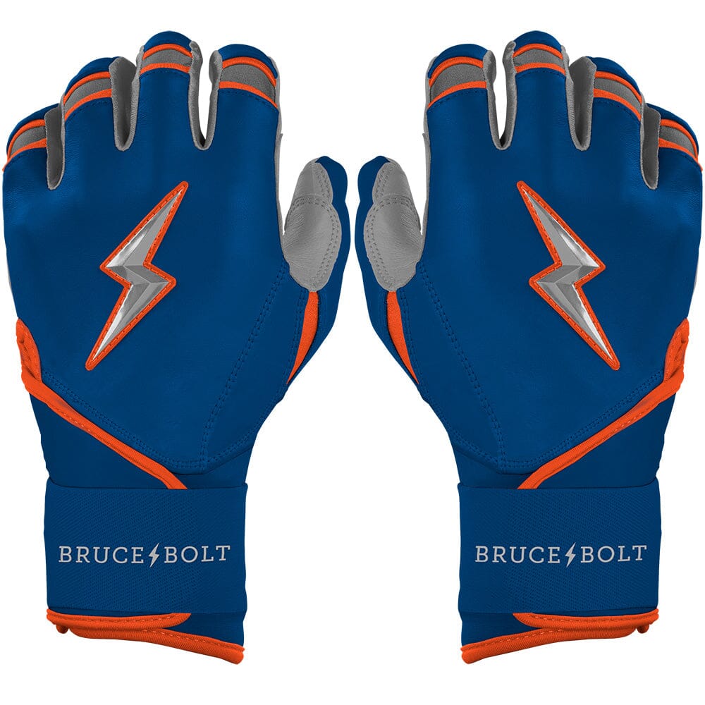 Bruce Bolt Premium Pro Nimmo Series Long Cuff Batting Gloves - Royal Blue