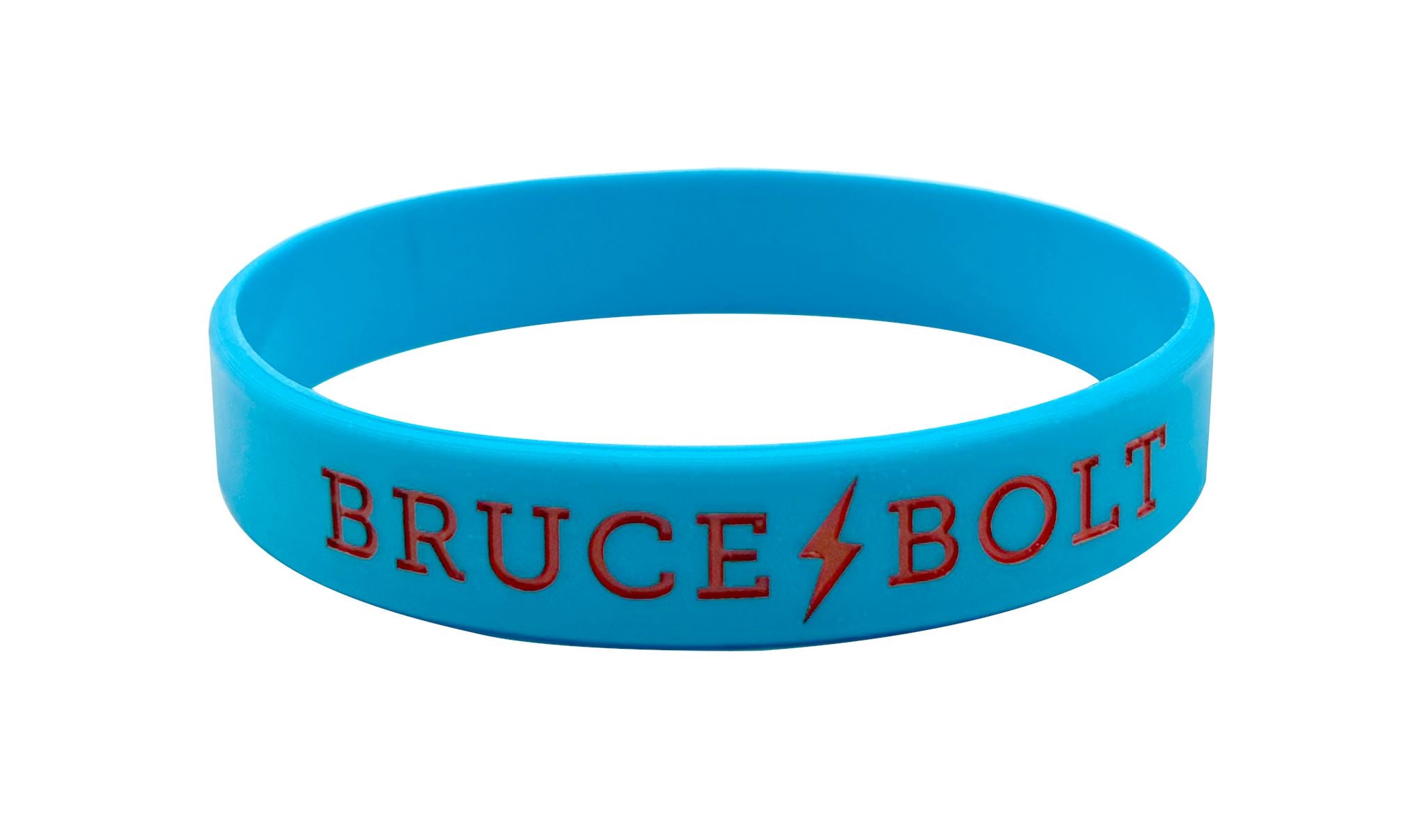 Bruce Bolt Baby Blue Silicone Wristband for Sports & Support