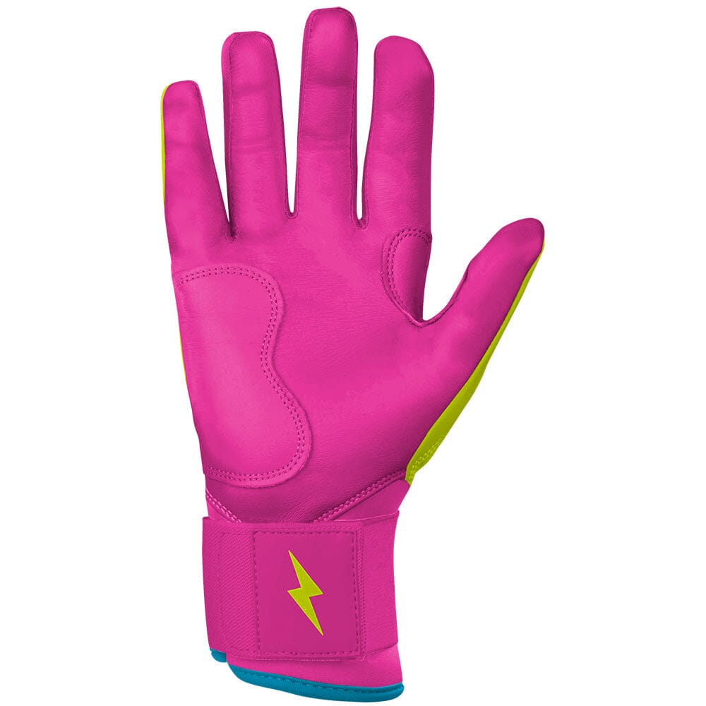 Bruce Bolt Premium Pro Long Cuff Batting Gloves - Caribbean Yellow