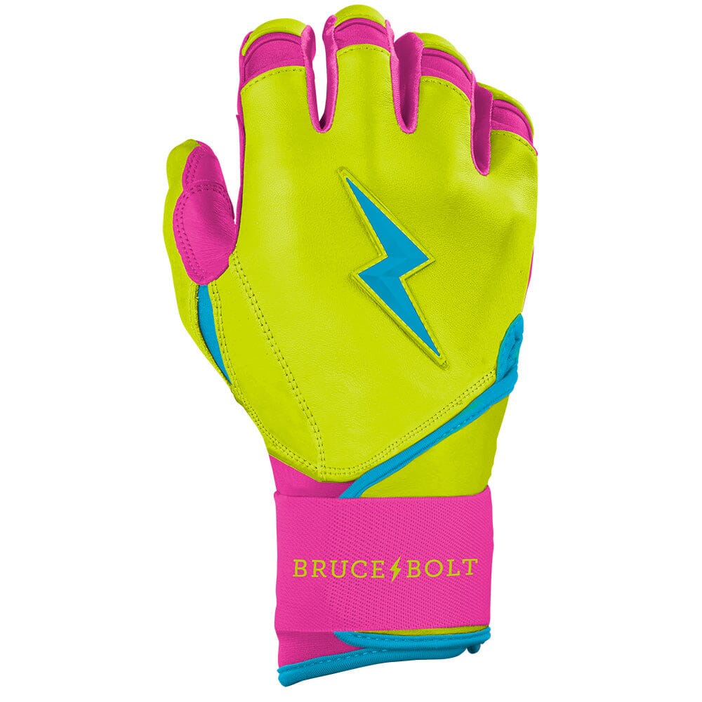 Bruce Bolt Premium Pro Long Cuff Batting Gloves - Caribbean Yellow