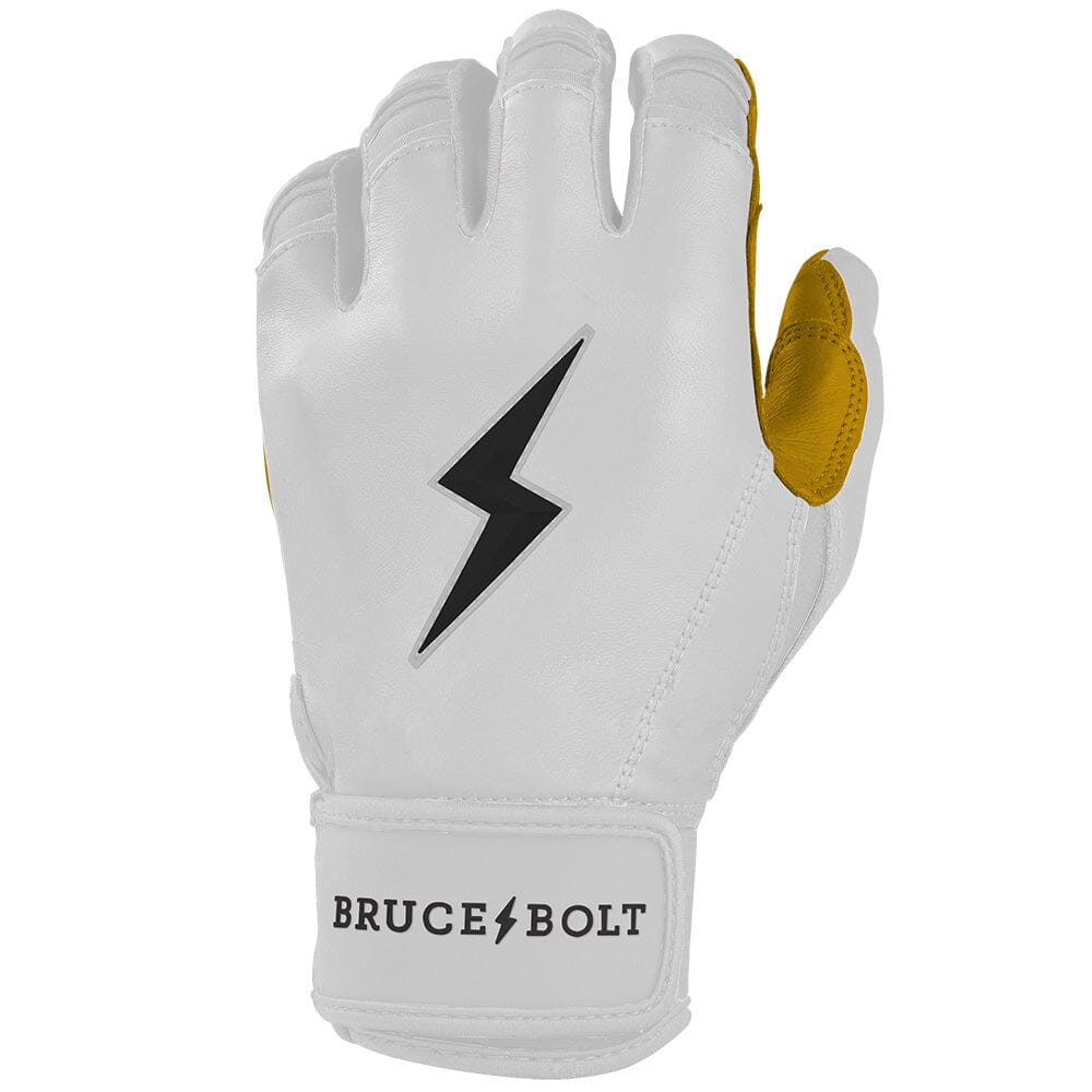 Premium Pro White Short Cuff Baseball Batting Gloves – Cabretta Leather