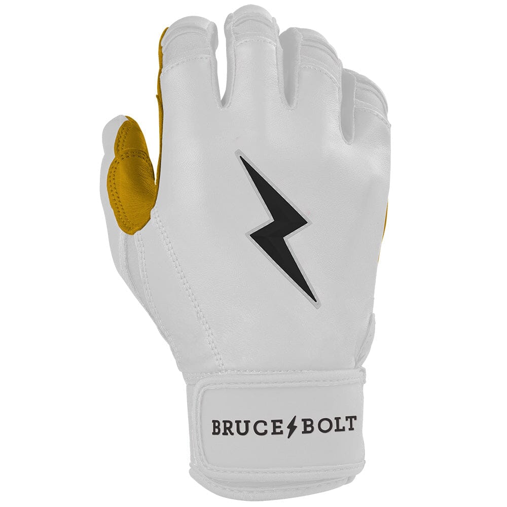 Premium Pro White Short Cuff Baseball Batting Gloves – Cabretta Leather