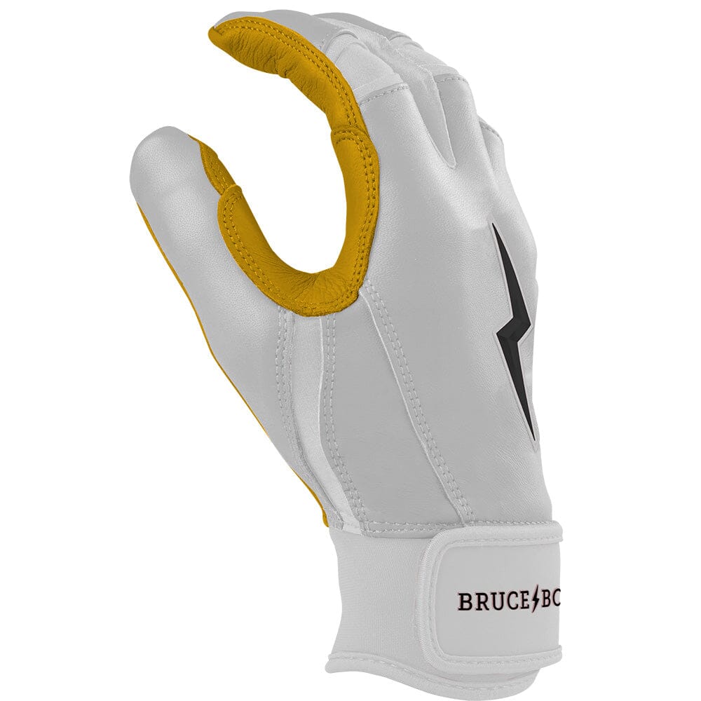 Premium Pro White Short Cuff Baseball Batting Gloves – Cabretta Leather