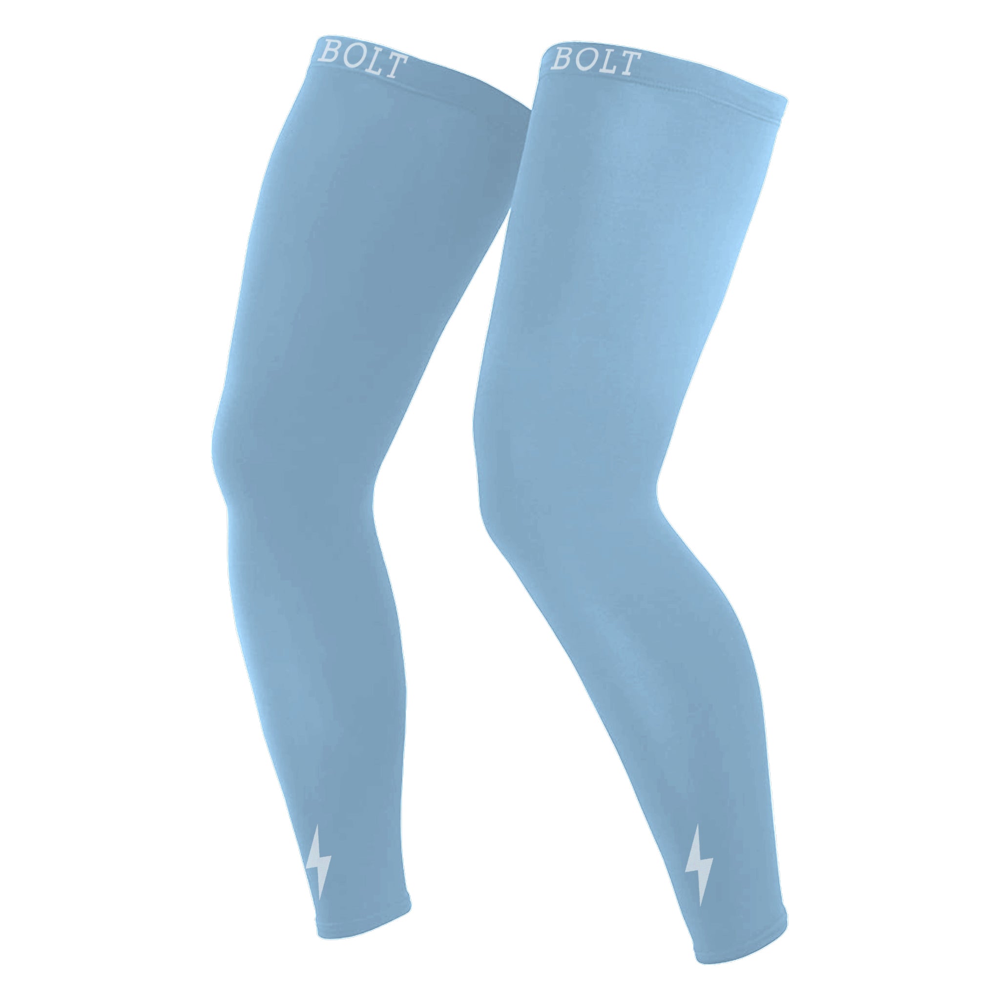 BRUCE BOLT Compression Leg Sleeves for Sports & Recovery - Baby Blue