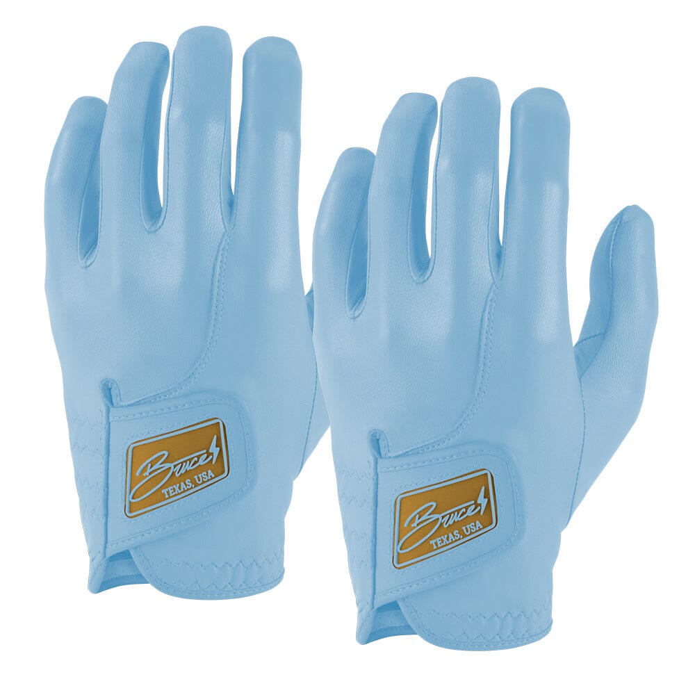 Bruce Bolt Premium Cabretta Leather Golf Gloves (2-Pack, Left Hand) - Baby Blue