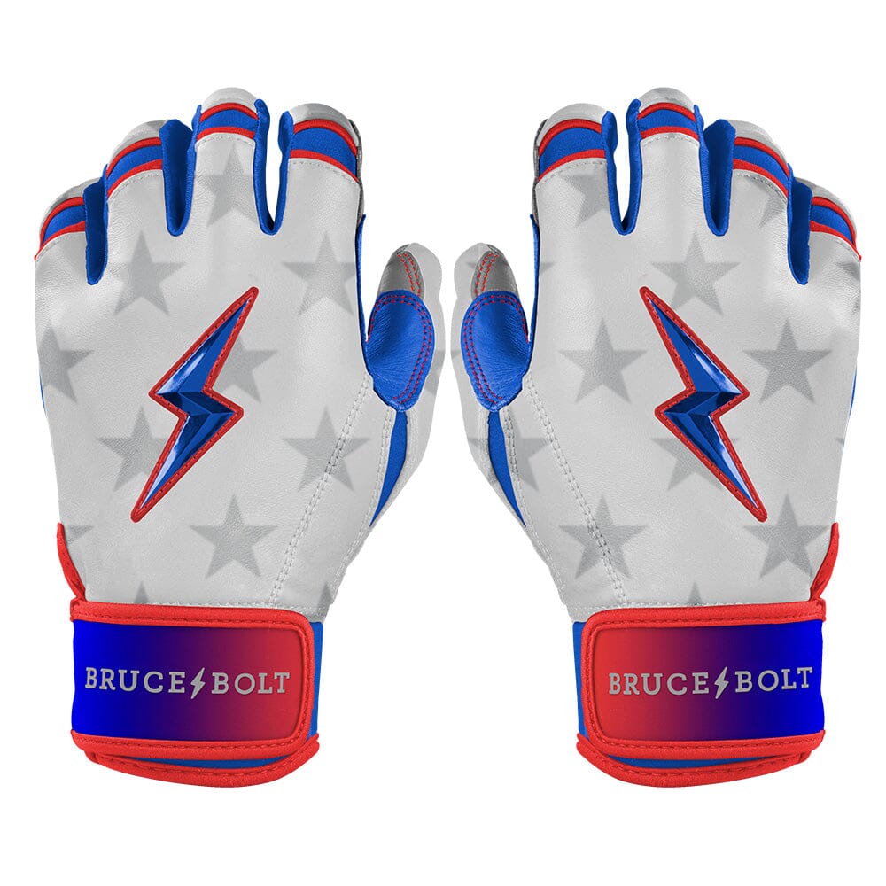 Bruce Bolt Creator Series Short Cuff Batting Gloves | Stars & Stripes Design