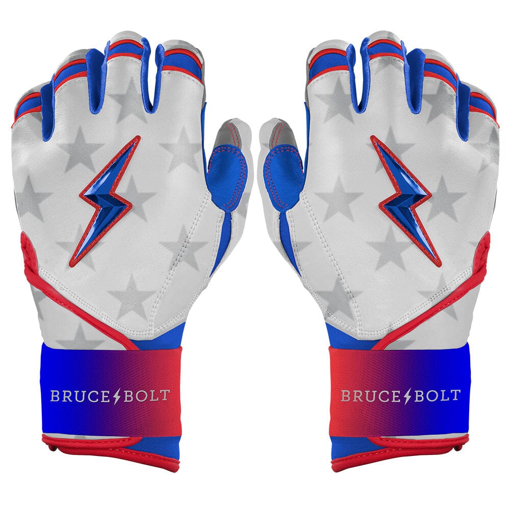 Bruce Bolt Long Cuff Batting Gloves – Stars & Stripes Design by Brandon Nimmo