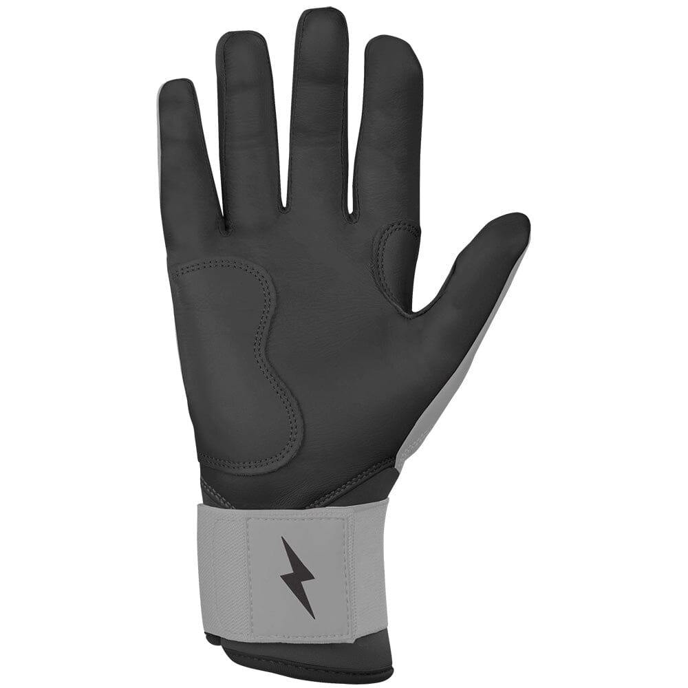 Bruce Bolt Grey Series Long Cuff Batting Gloves - Charcoal Cabretta Leather