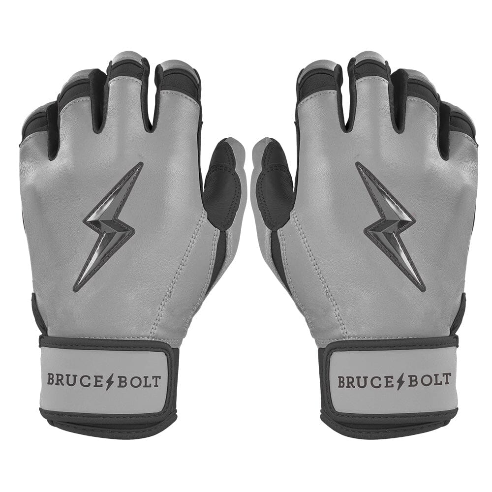 Bruce Bolt Premium Cabretta Leather Batting Gloves – Charcoal Grey