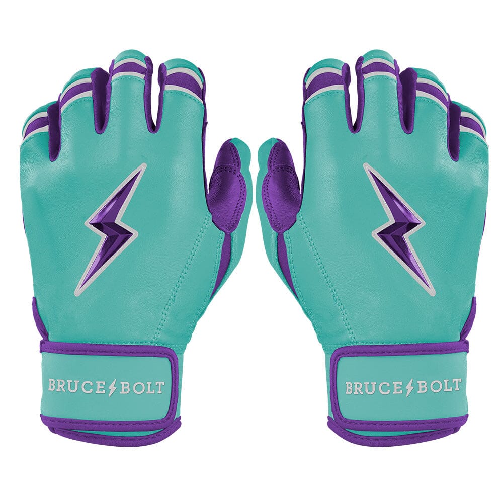 Bruce Bolt Teal & Purple Batting Gloves - Cabretta Leather
