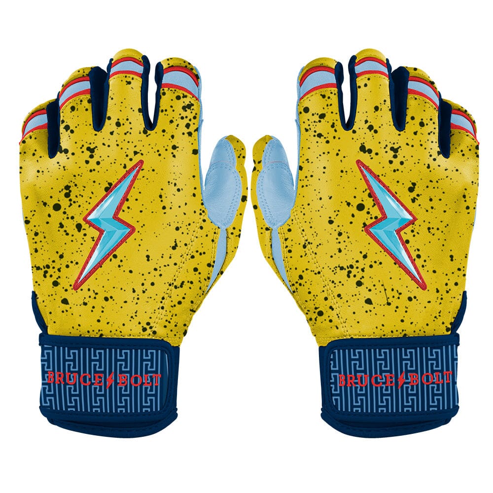 Premium Pro Nootbaar Series Short Cuff Baseball Batting Gloves - Yellow