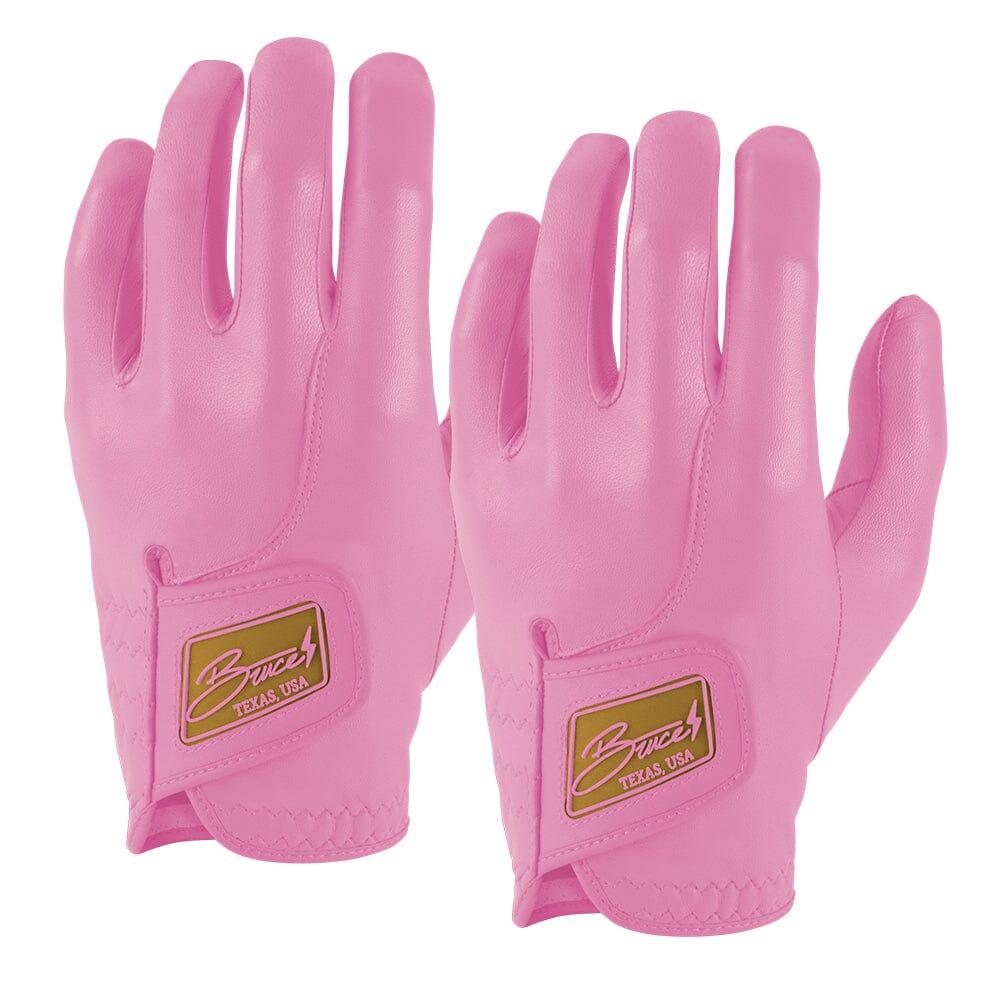 Bruce Bolt Premium Cabretta Leather Golf Gloves (2-Pack, Left Hand) - Pink
