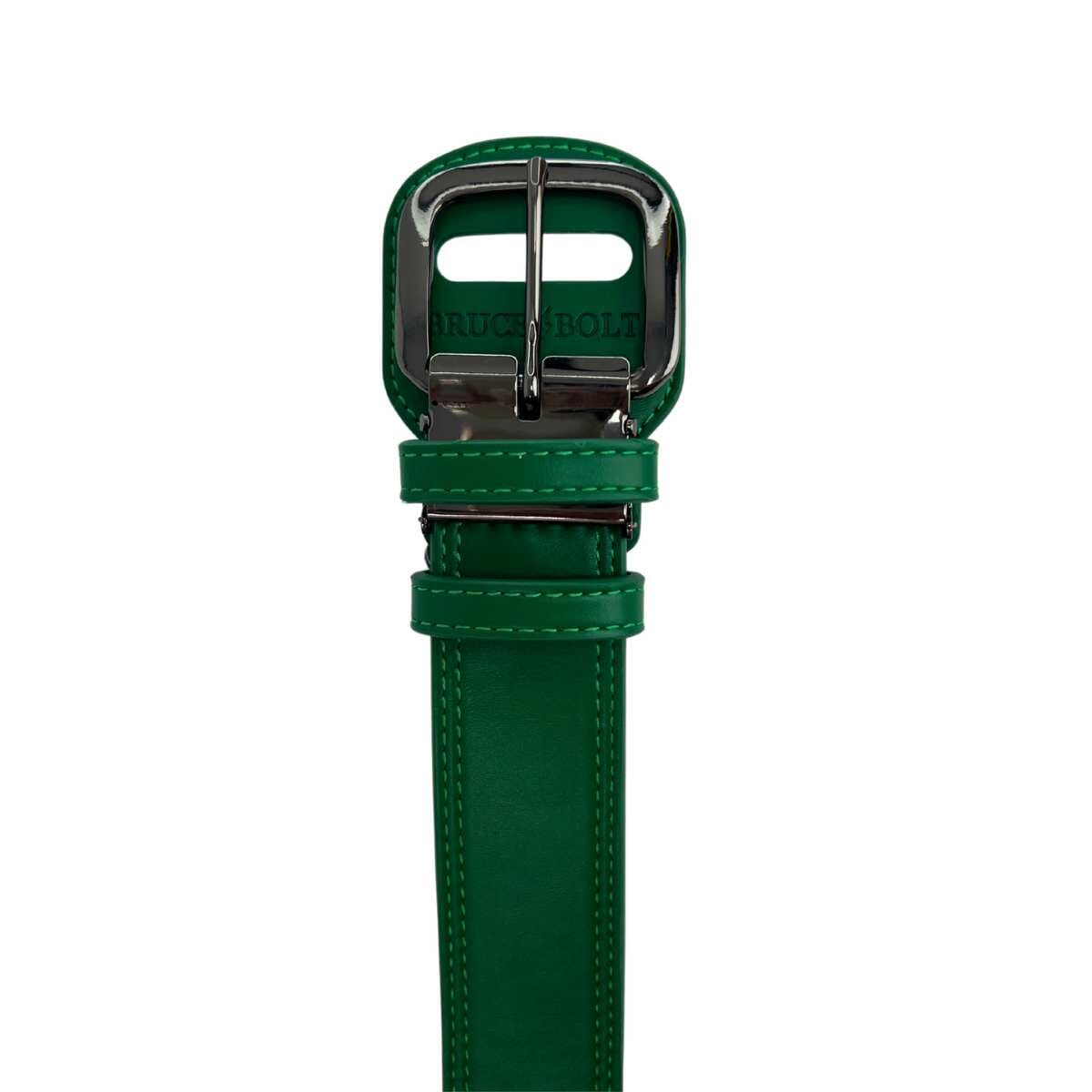 BRUCE BOLT Adjustable Baseball Belt - Green Synthetic Leather