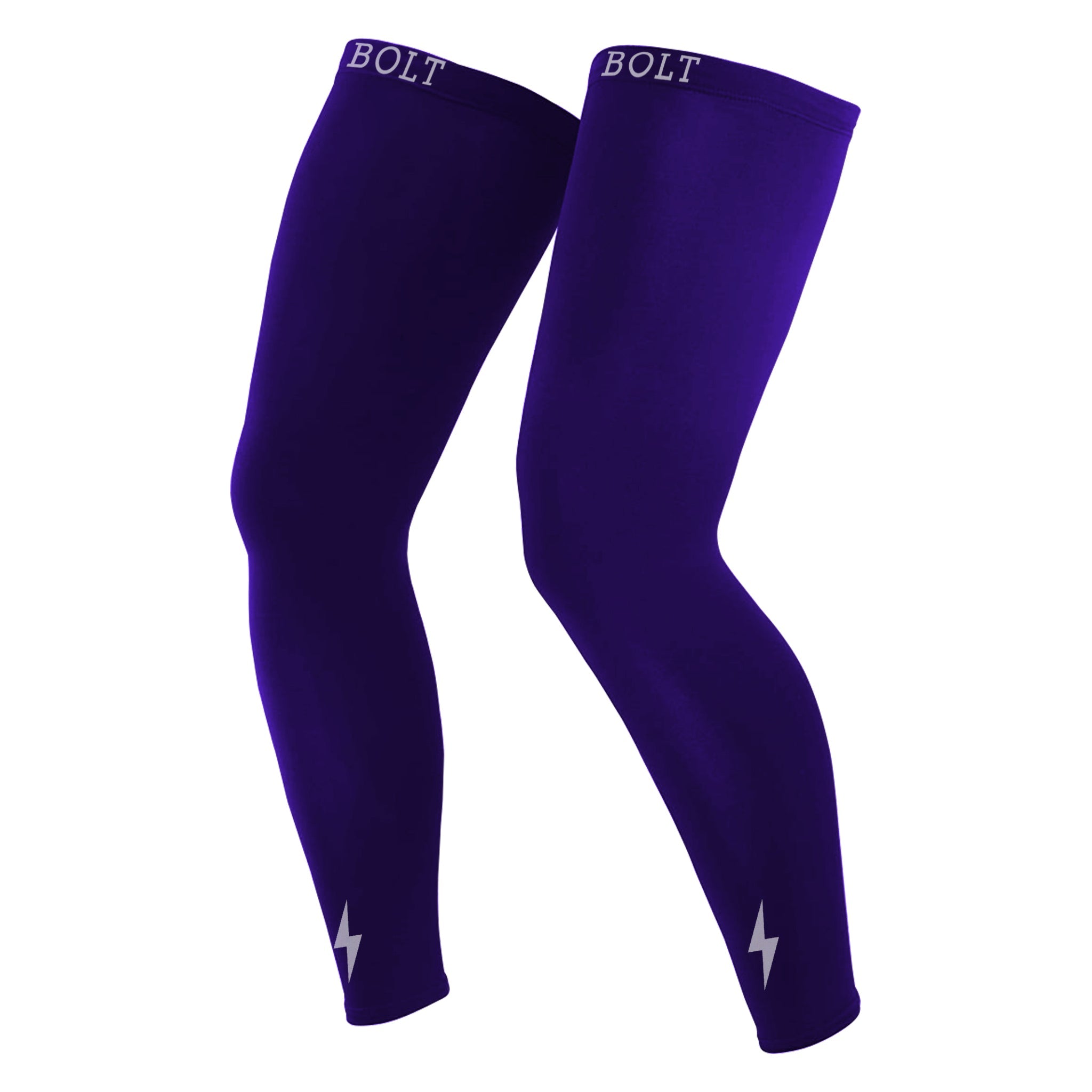BRUCE BOLT Purple Compression Leg Sleeves for Sports & Recovery