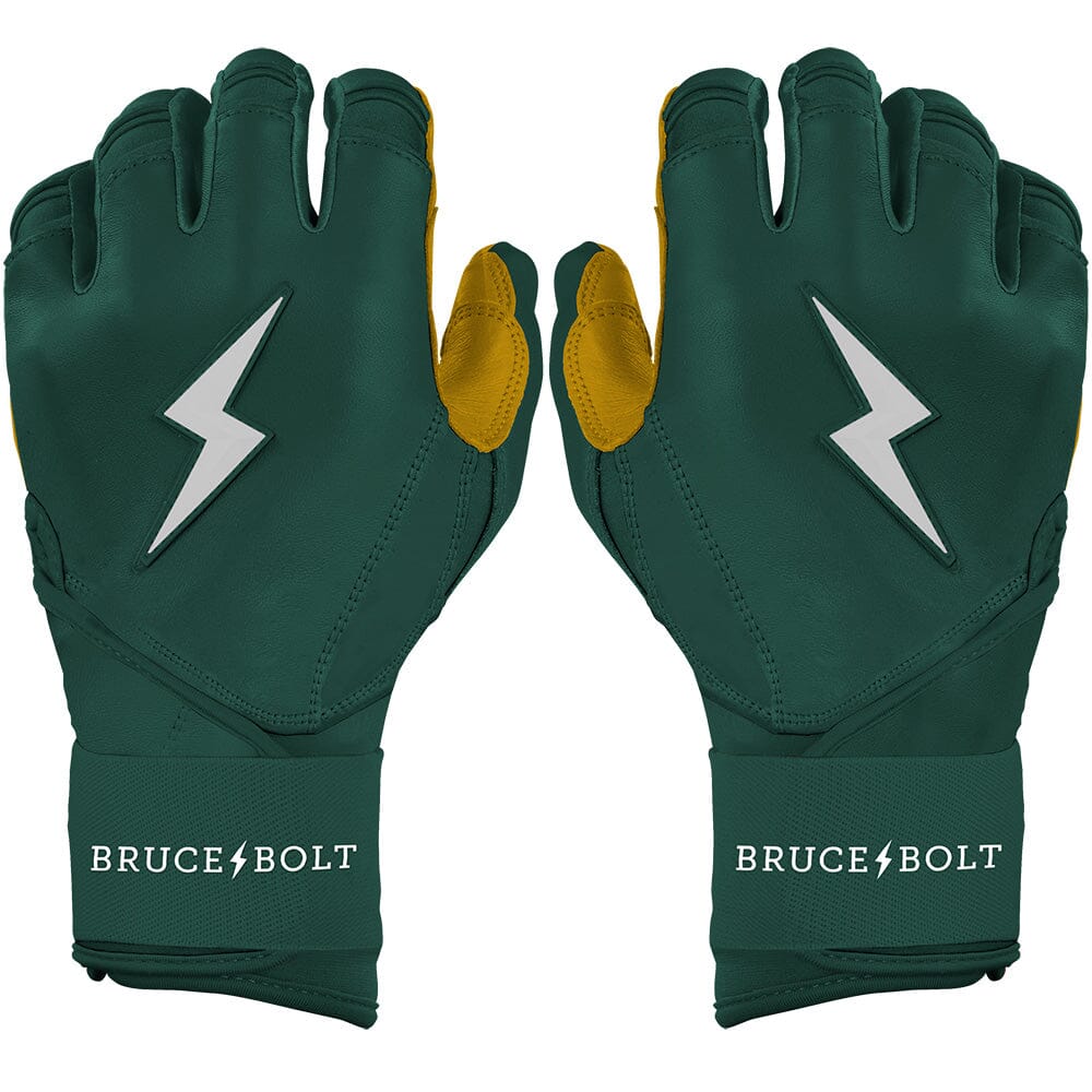 Bruce Bolt Premium Pro Long Cuff Batting Gloves - Green
