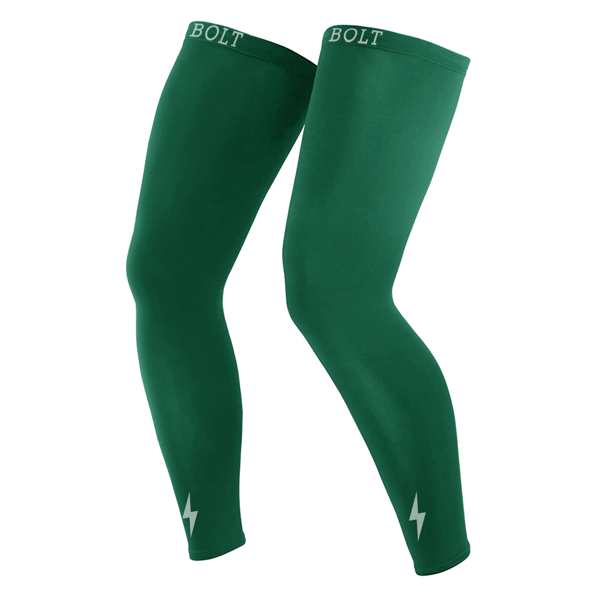 BRUCE BOLT Xtra Long Compression Leg Sleeves for Performance & Recovery - Green
