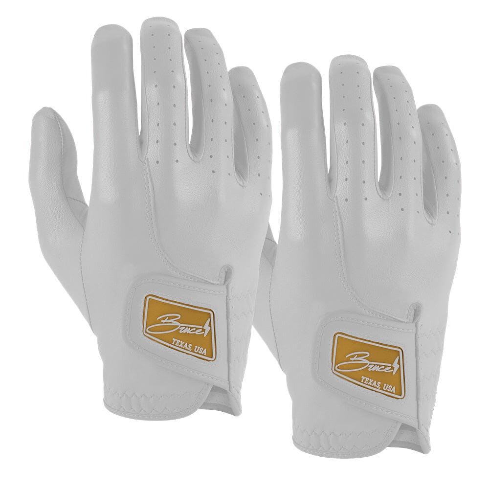Bruce Bolt Premium Cabretta Leather Golf Gloves (Right Hand, 2-Pack) - White