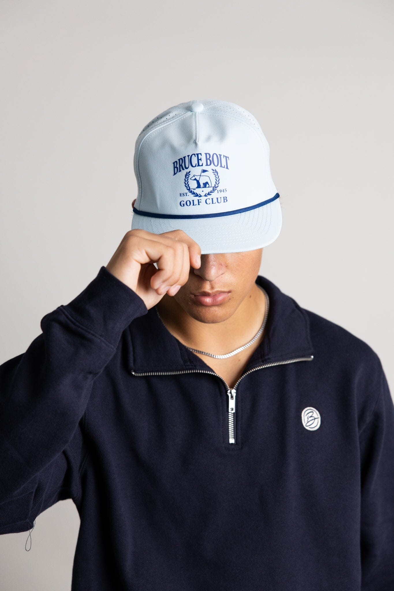 Bruce Bolt Baby Blue Golf Snapback Hat - Water-Resistant & Breathable