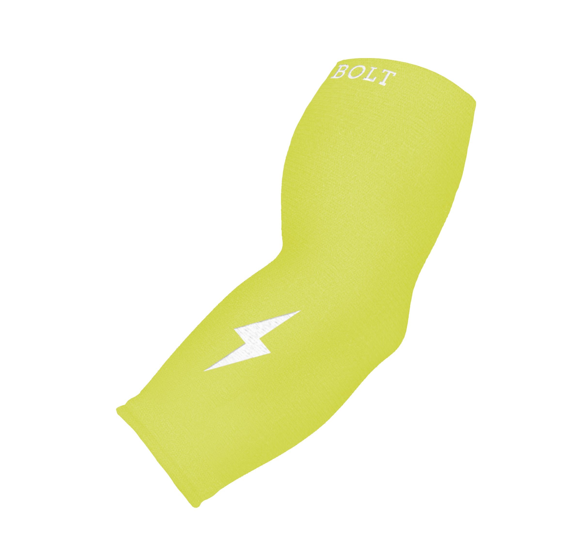 Bruce Bolt 3/4 Compression Arm Sleeve - Neon Yellow for Baseball & Recovery