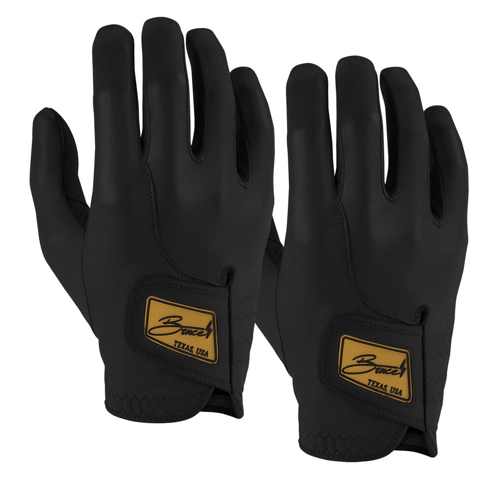 Bruce Bolt Premium Cabretta Leather Golf Gloves (Right Hand, 2-Pack) - Black