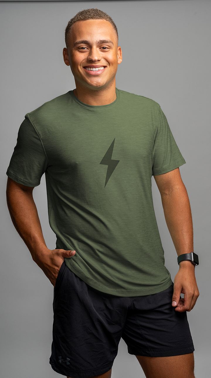 Bruce Bolt SuperSoft Olive T-Shirt for Men - Breathable & Stretchy Athletic Tee