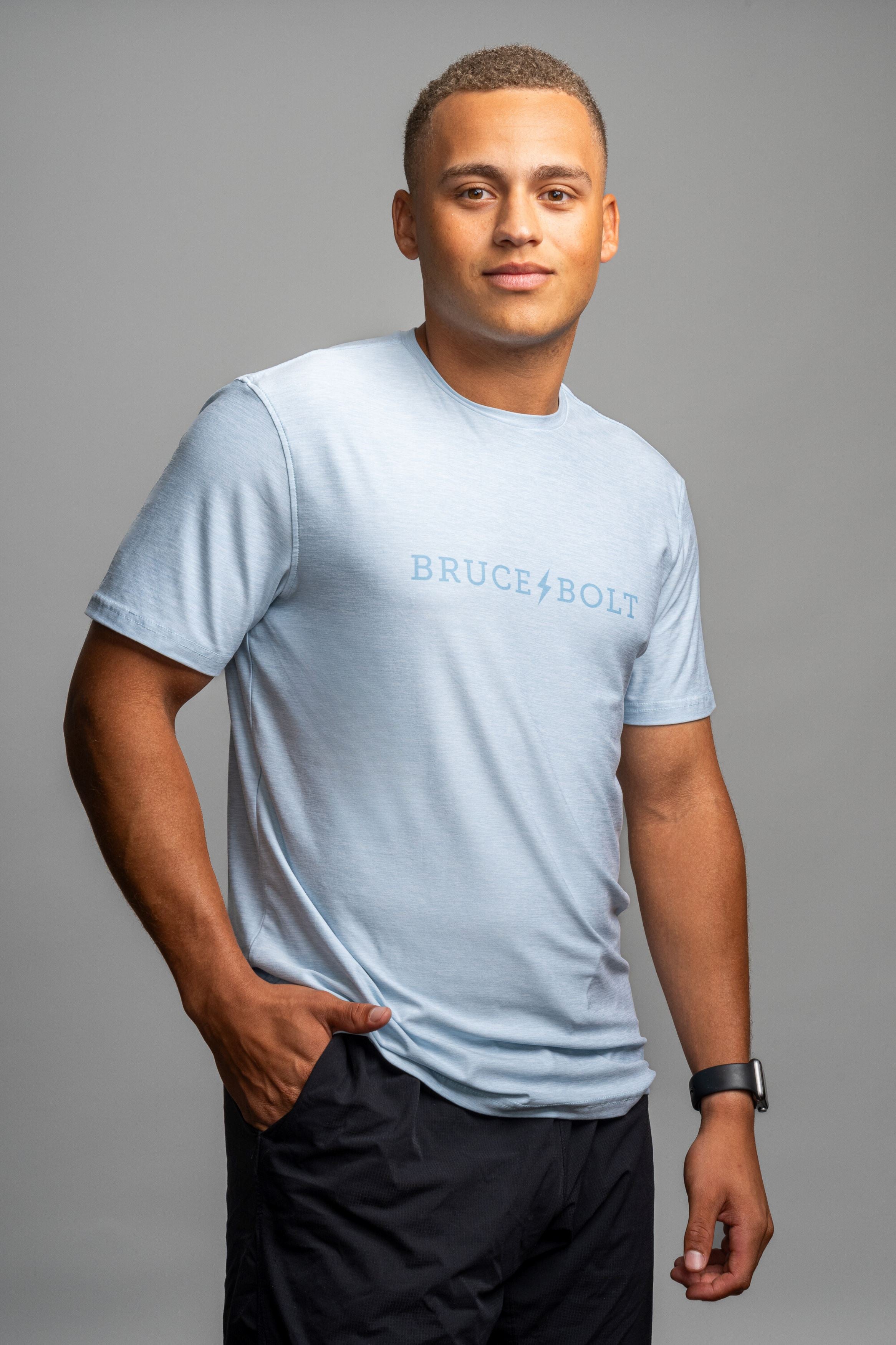 Bruce Bolt SuperSoft Baby Blue Graphic T-Shirt for Men