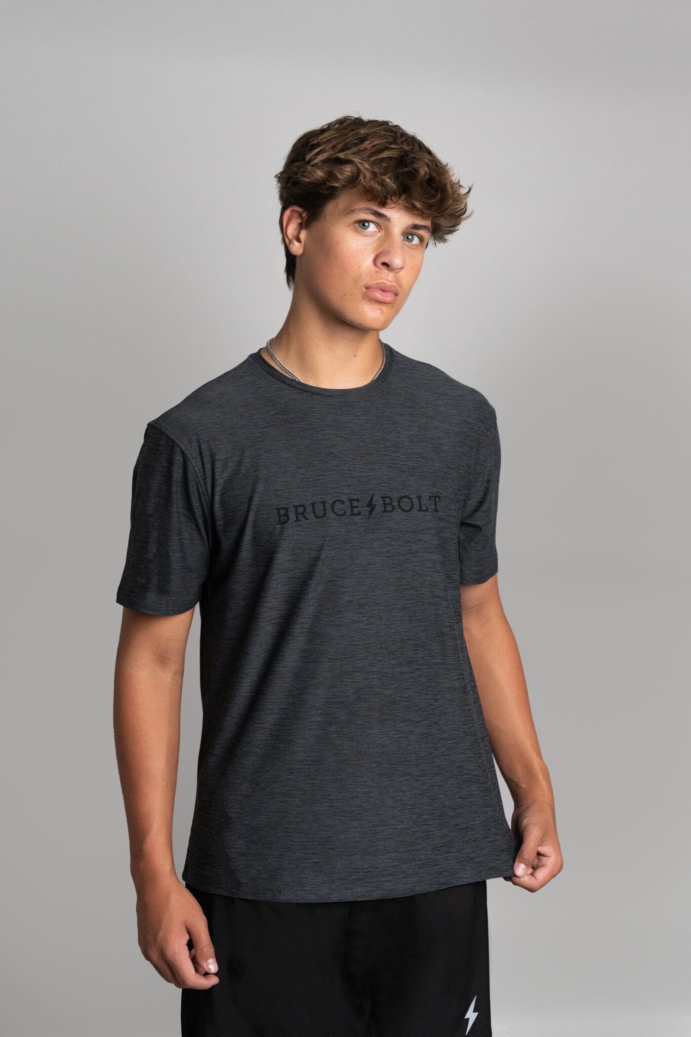 Bruce Bolt SuperSoft Charcoal T-Shirt for Men - Breathable & Stretchy