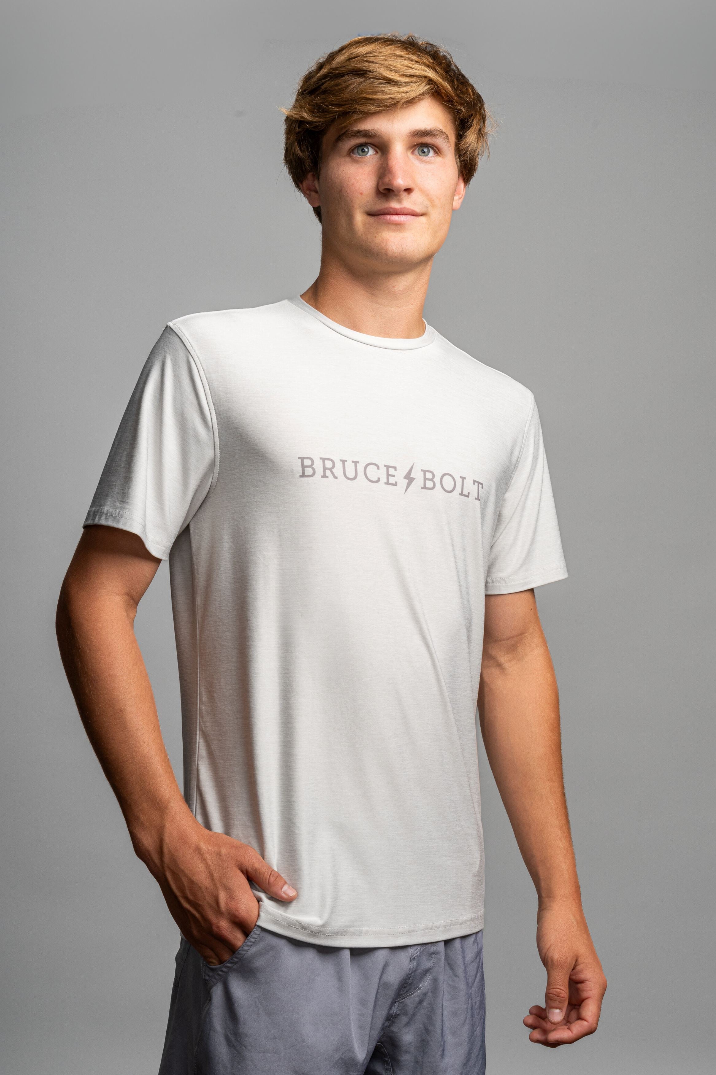 Bruce Bolt SuperSoft Grey T-Shirt for Men - Breathable & Stretchy Casual Tee