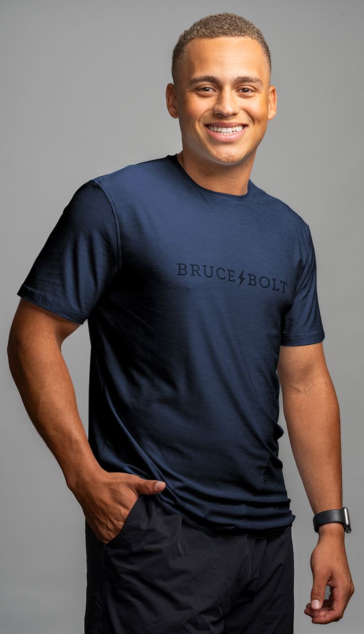 Bruce Bolt SuperSoft Navy T-Shirt for Men | Breathable & Stretchy Tee
