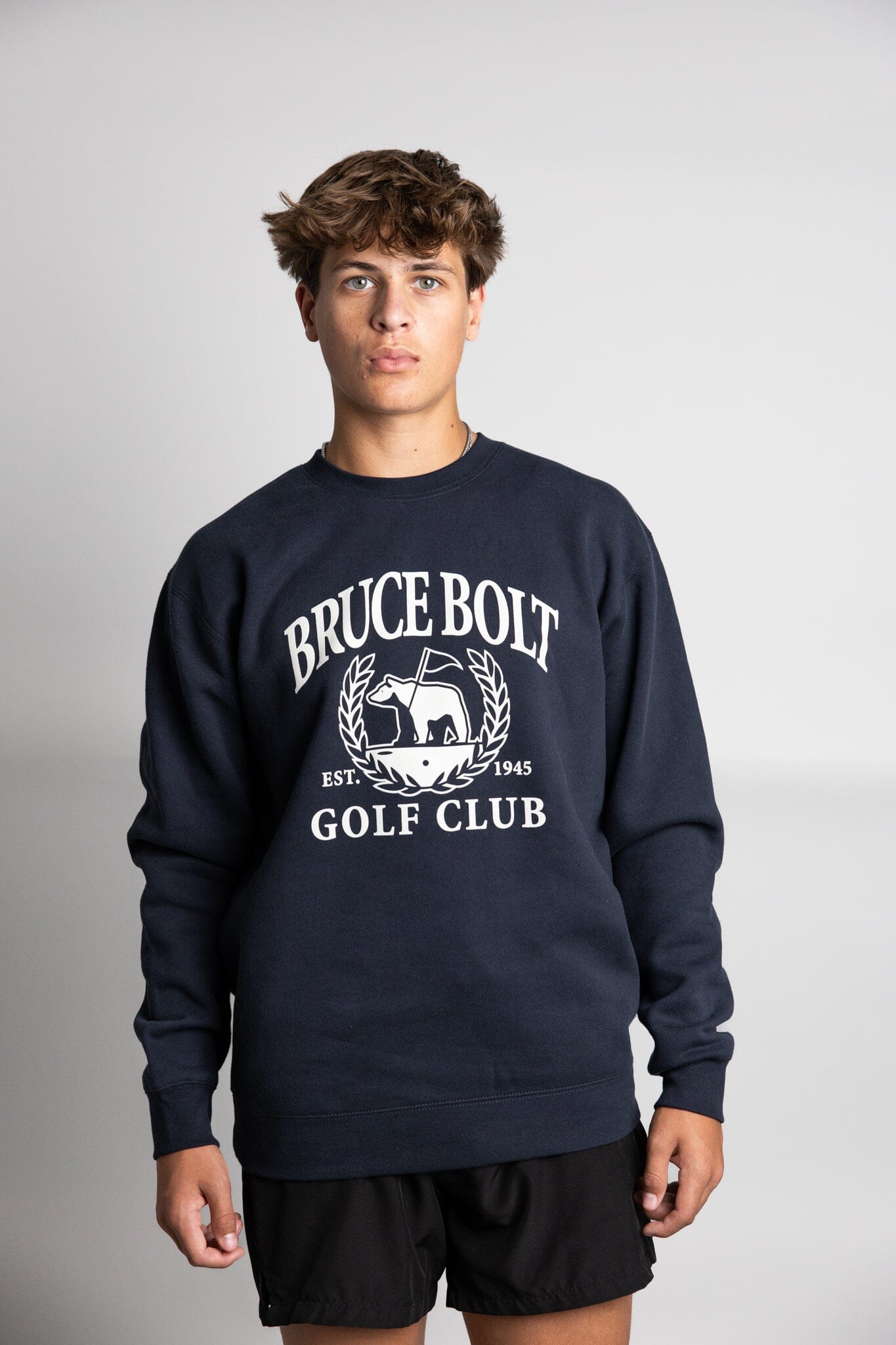 Premium Heavyweight Cotton Golf Crewneck Sweatshirt | EST. 1945 Navy