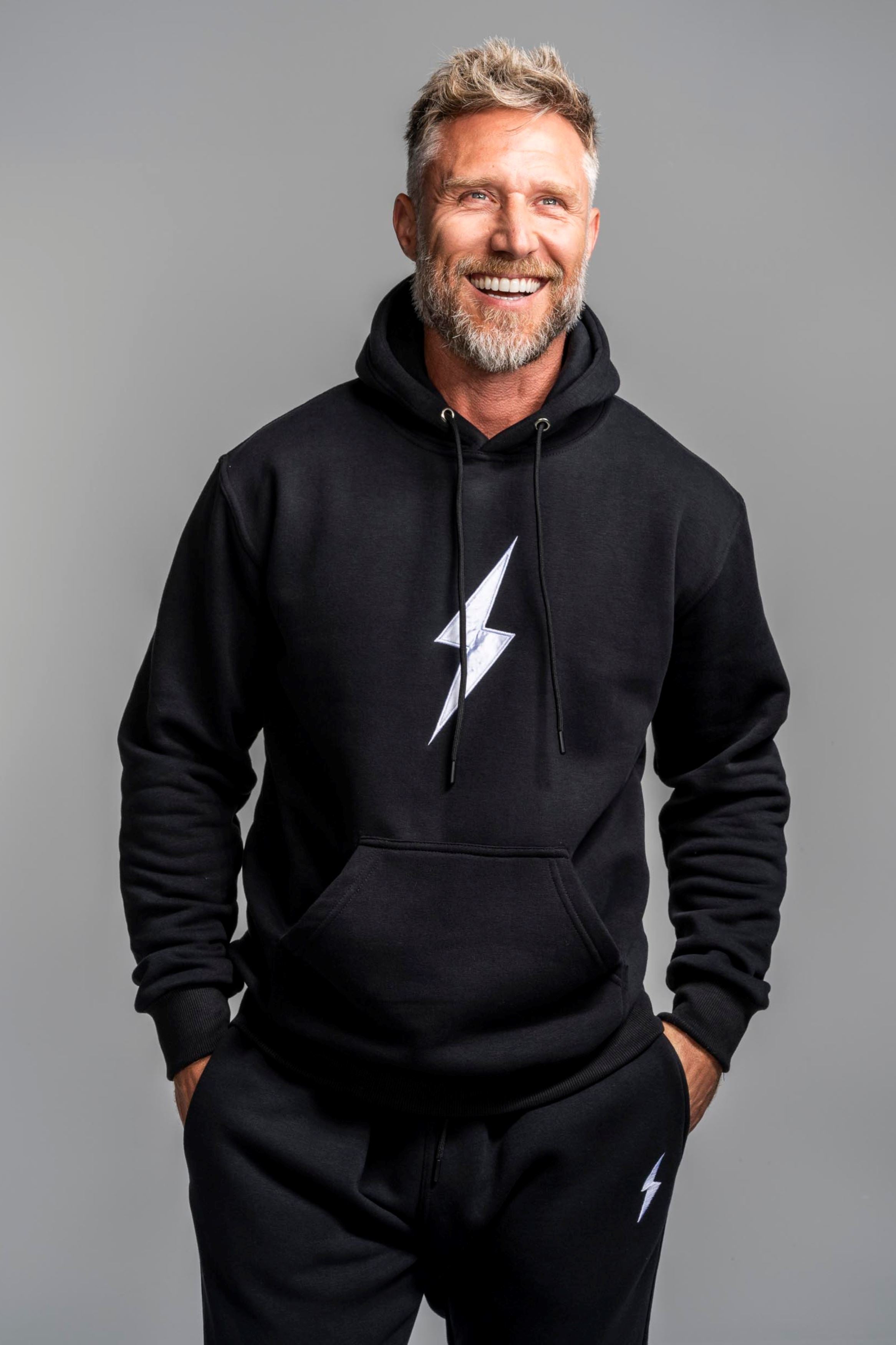 Bruce Bolt Cotton Blend Hoodie - Black Athletic Warm-Up Pullover
