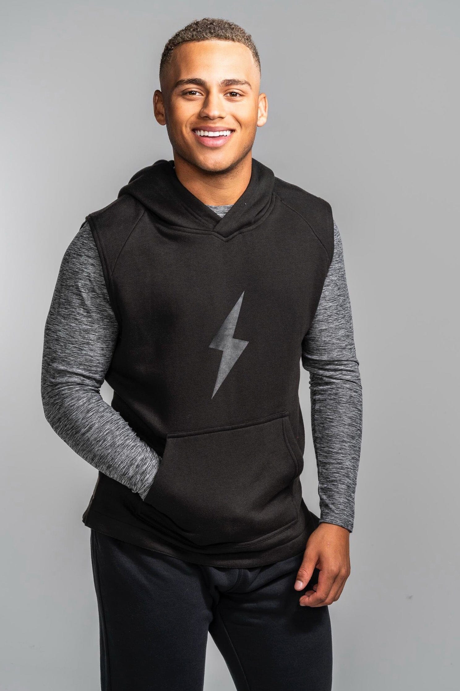 Bruce Bolt Sleeveless Hoodie - Black Athletic Training Top