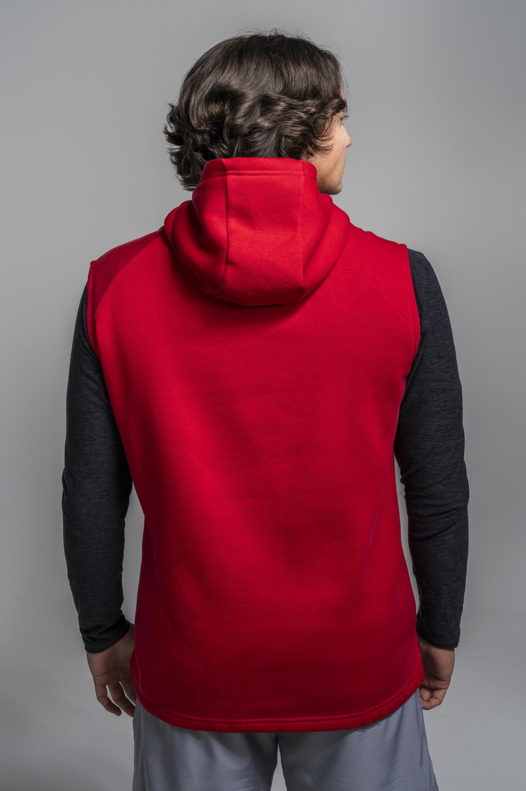 Bruce Bolt Sleeveless Hoodie - Red Athletic Training Top