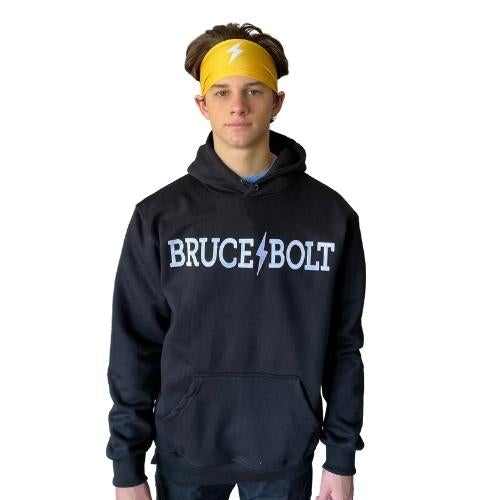 Bruce Bolt Cotton Blend Hoodie - Black Cut & Sew Wordmark