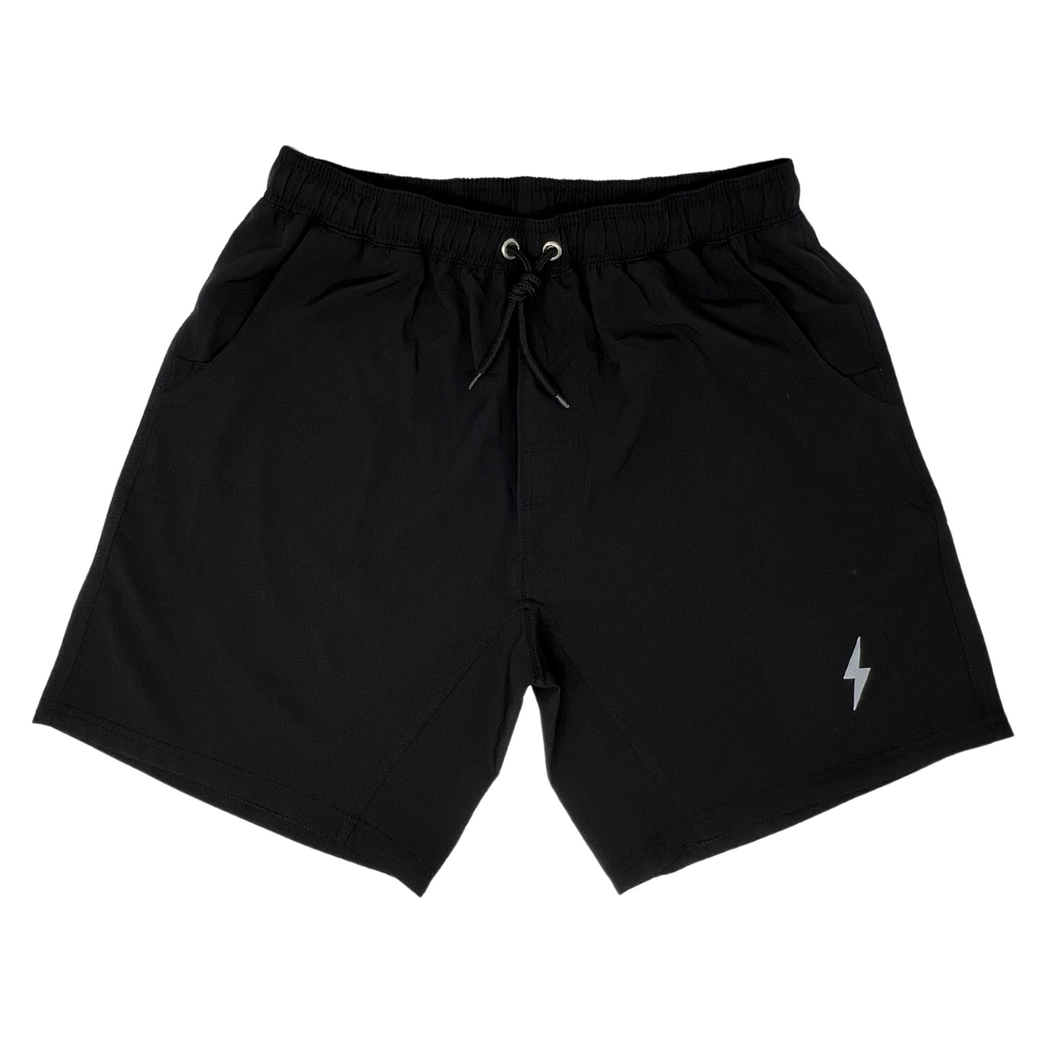Bruce Bolt 7" Stretch Gym Shorts for Men - Black with Pockets