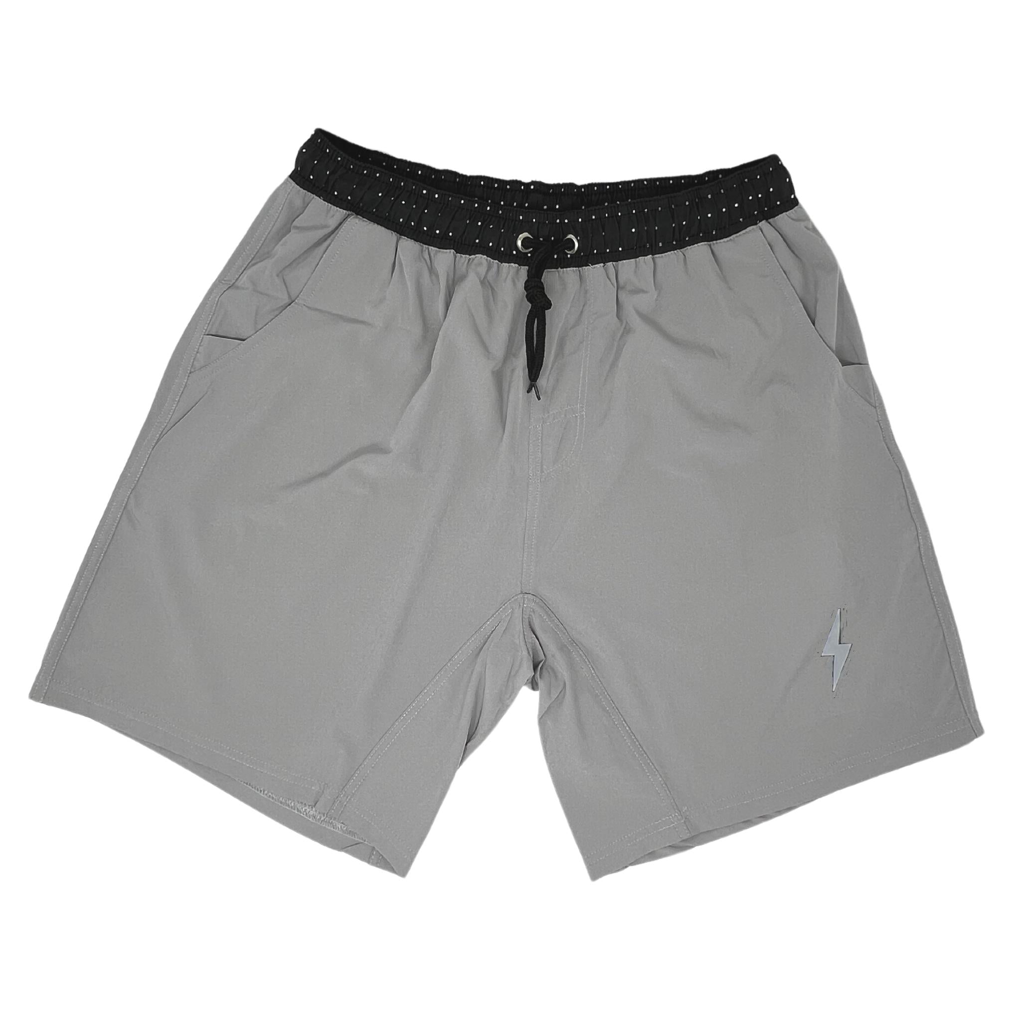 Bruce Bolt 7-Inch Stretch Gym Shorts with Pockets - Grey