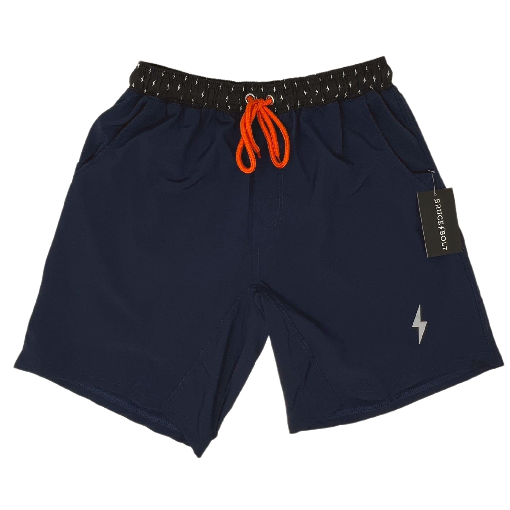 Bruce Bolt 7" Stretch Gym Shorts with Pockets - Navy