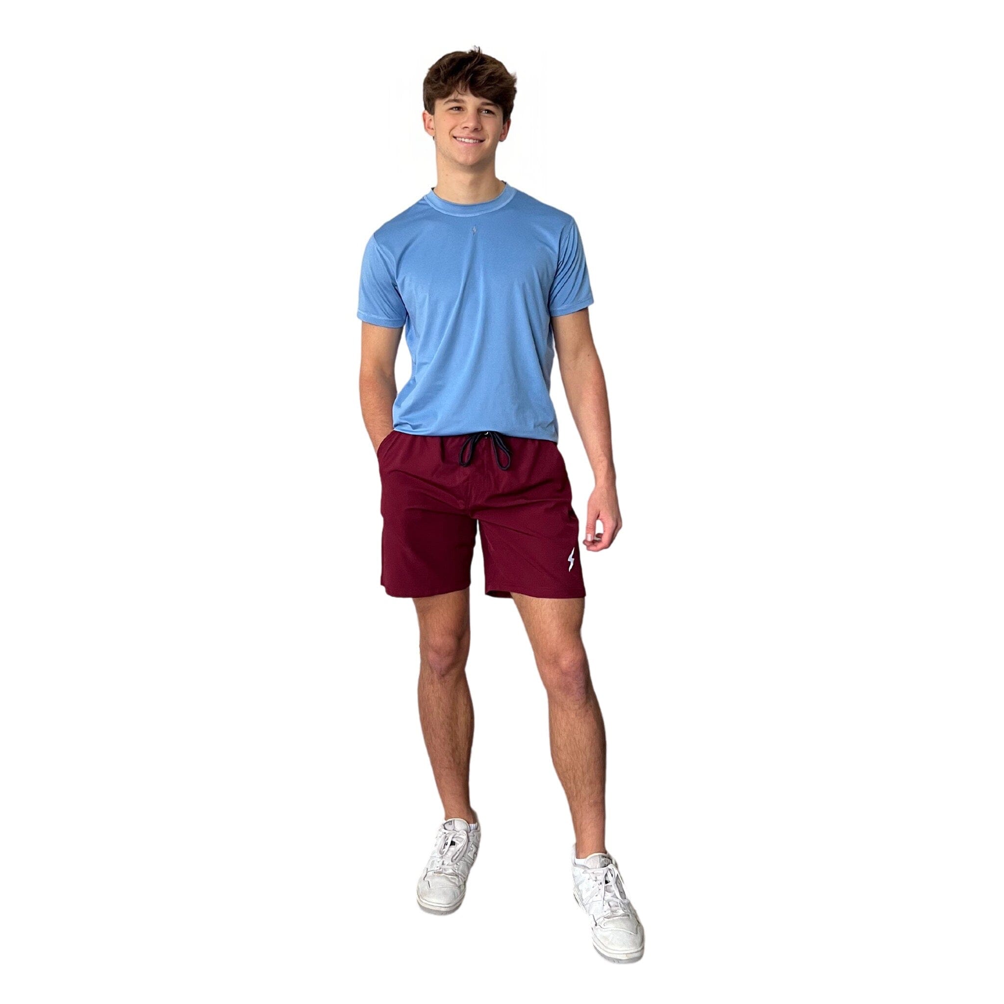 Bruce Bolt Men's 7-Inch Stretch Gym Shorts - Maroon
