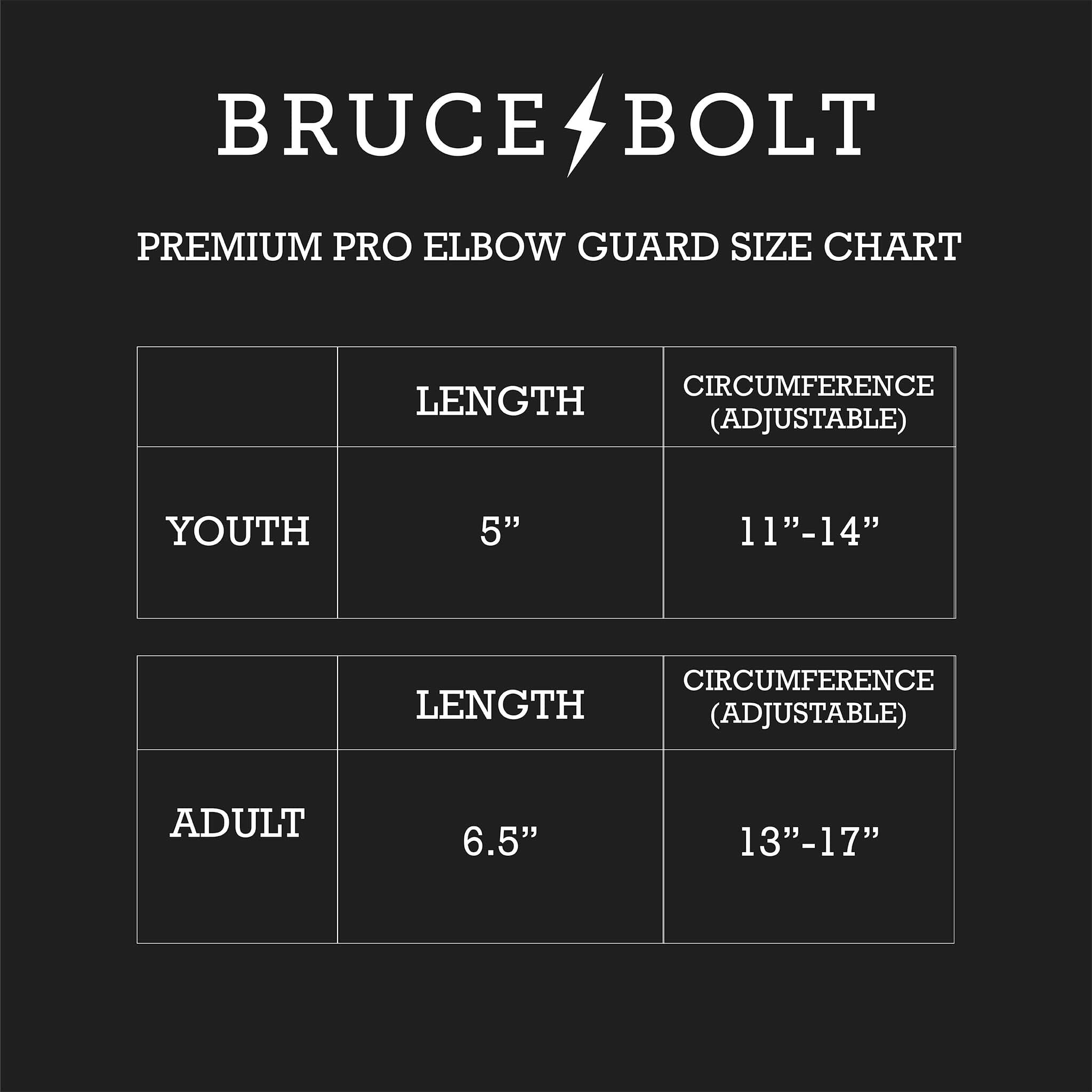 Bruce Bolt Premium Pro Elbow Guard - Black, Moldable Shell & Sharkskin Grip
