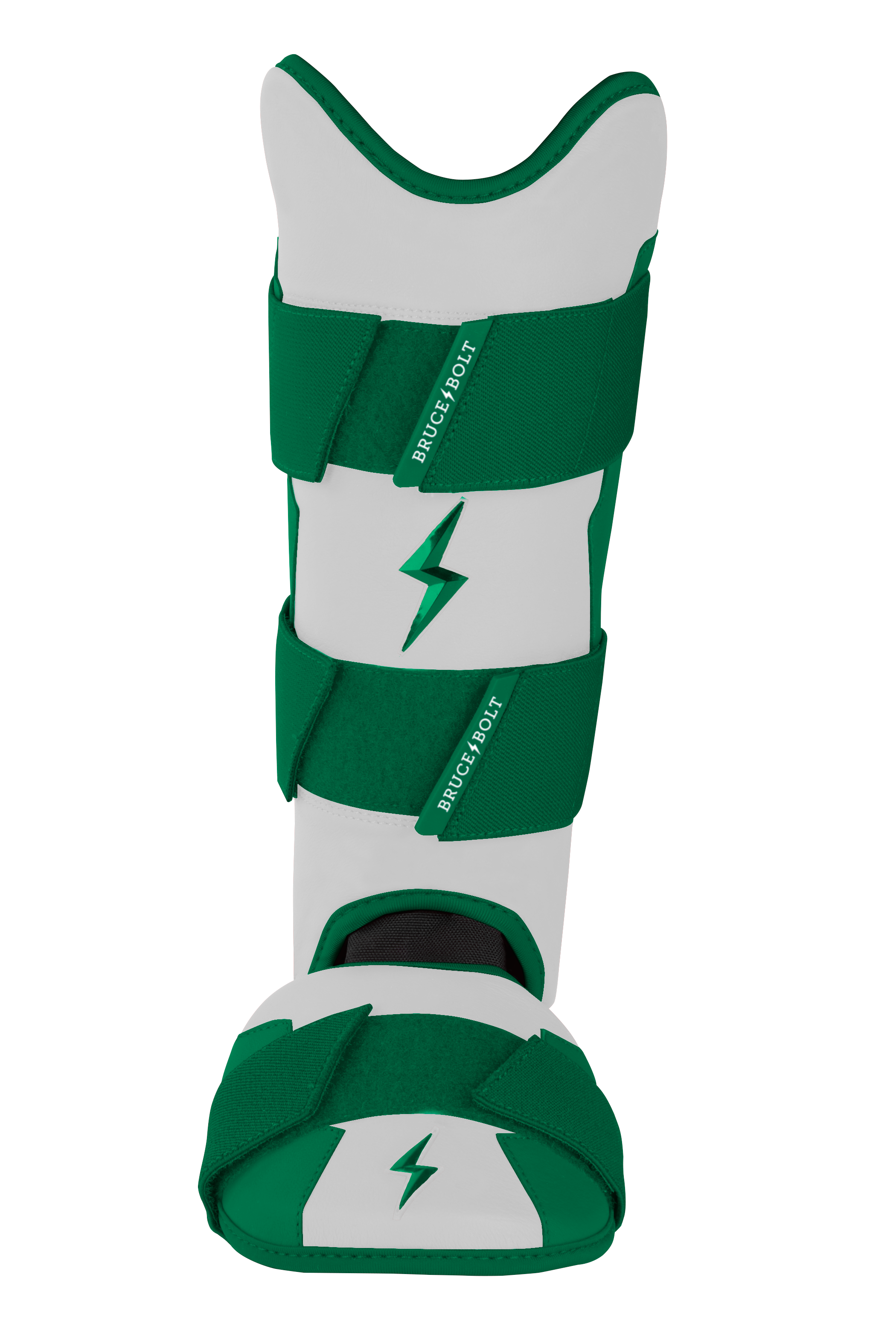 Bruce Bolt Chrome Series Baseball Leg Guard - Green Sharkskin Grip