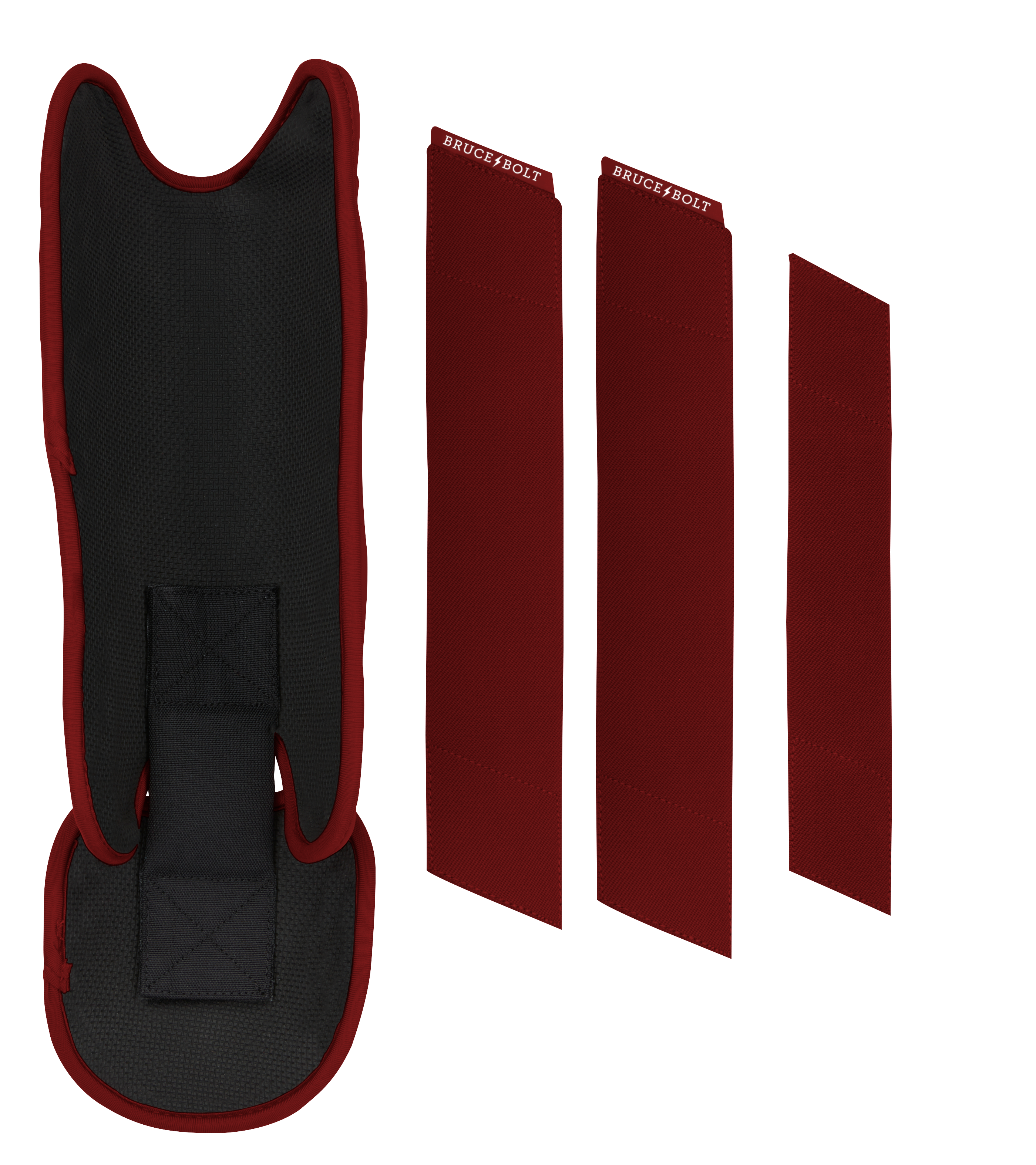 BRUCE BOLT Maroon Baseball Leg Guard with Sharkskin Grip