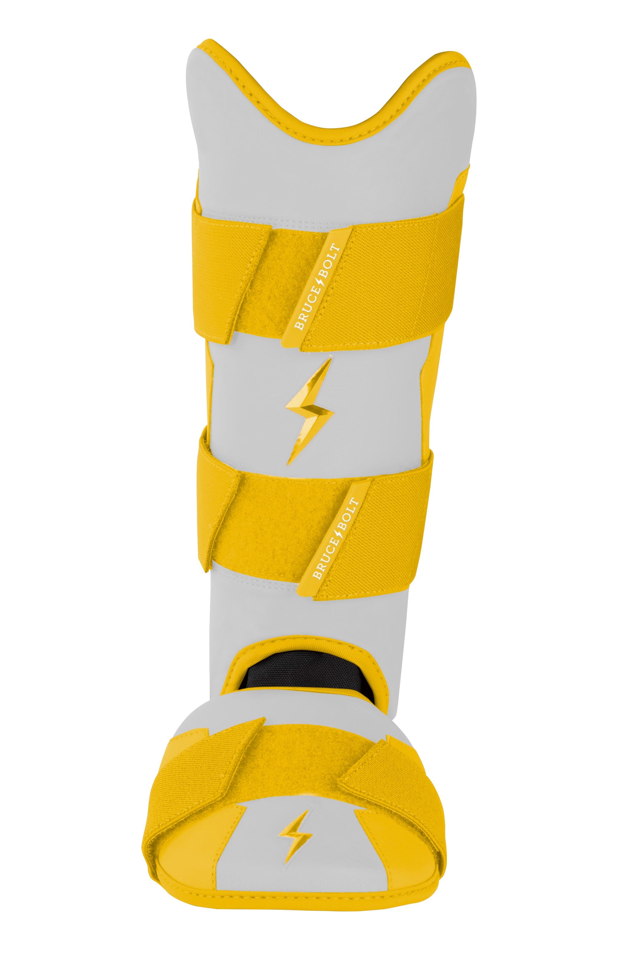 Bruce Bolt Chrome Series Baseball Leg Guard - Yellow, Moldable Shell