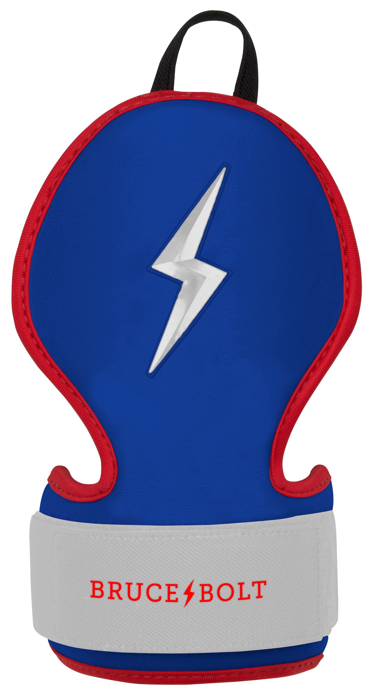 Bruce Bolt Baseball Batting Gloves - Red White Blue Hand Guard